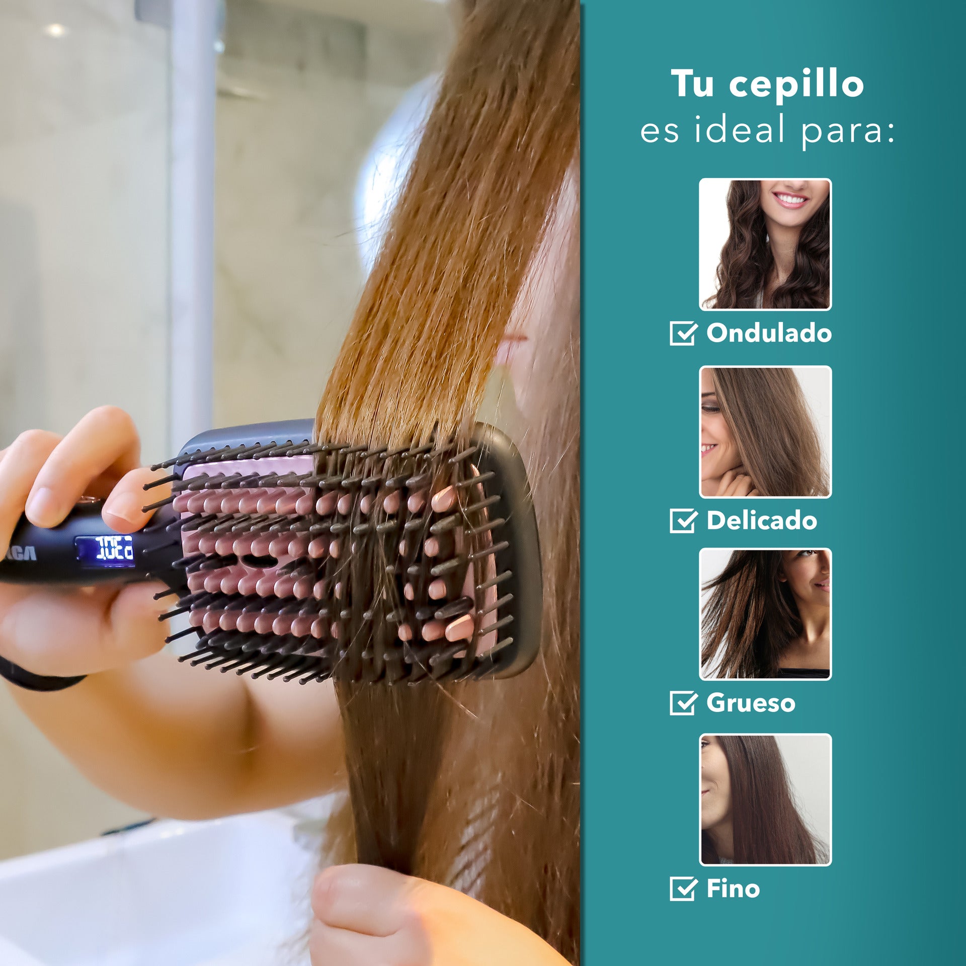 Rca Cepillo Alaciador Rc-p13n Cerámica 6 Niveles Color Negro