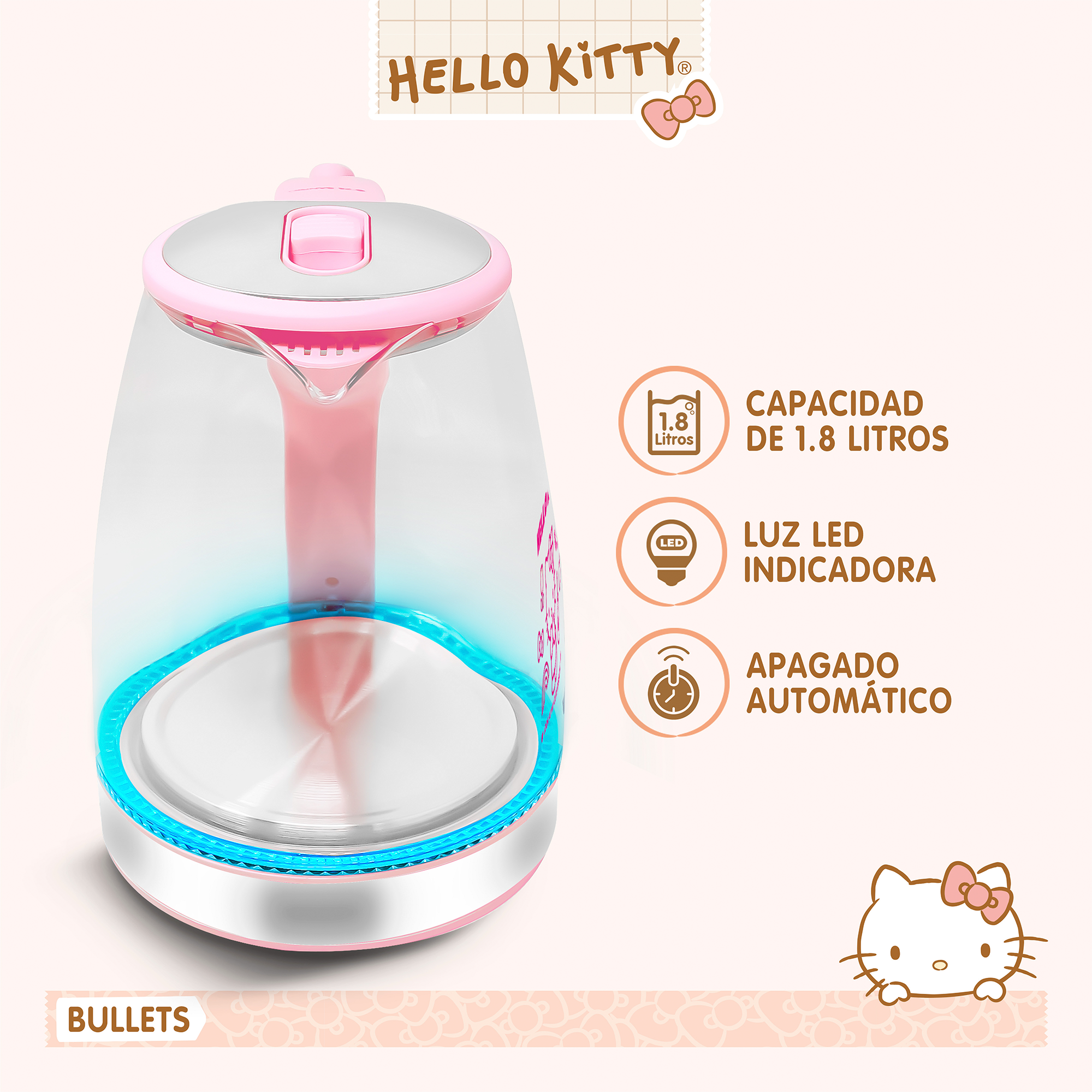 Tetera de Vidrio Hello Kitty HK-328