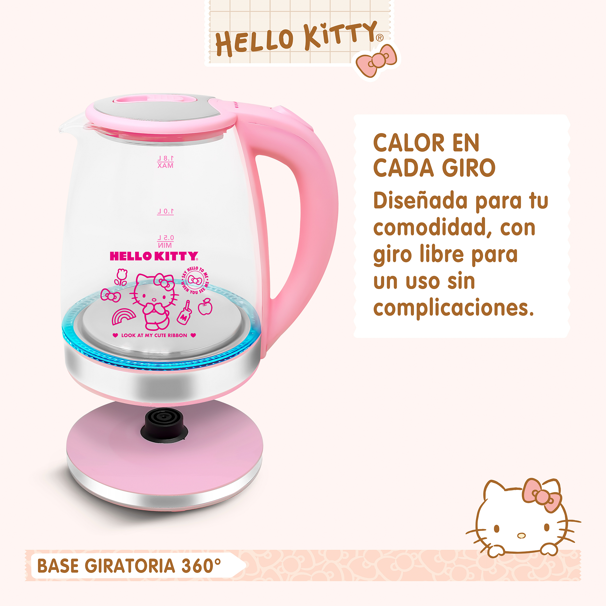 Tetera de Vidrio Hello Kitty HK-328