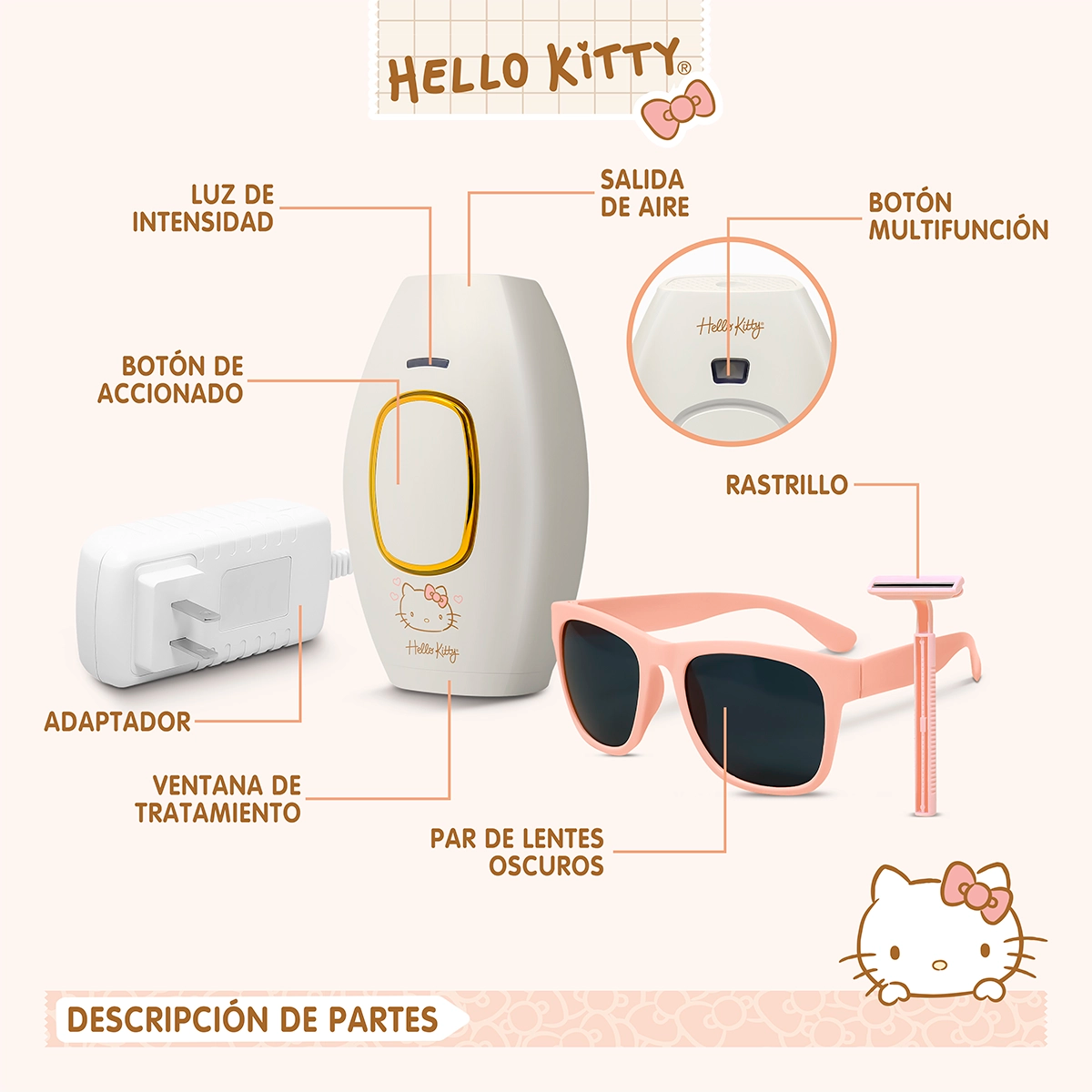 Depiladora De Luz Pulsada Hello Kitty