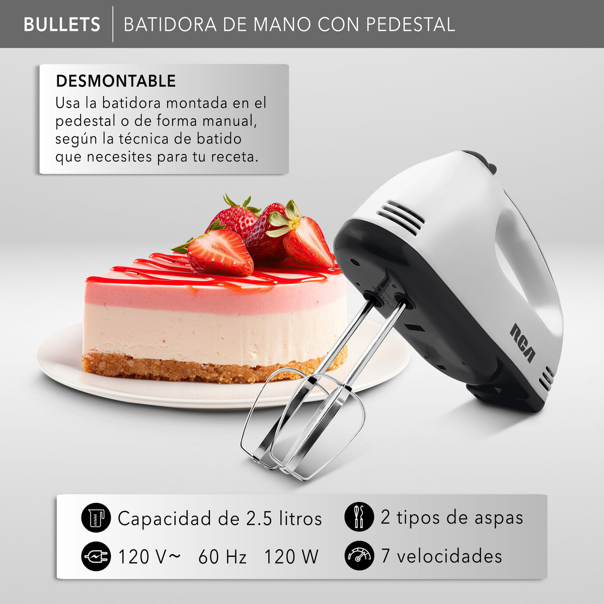 Batidora de Mano con Pedestal RC-67SS