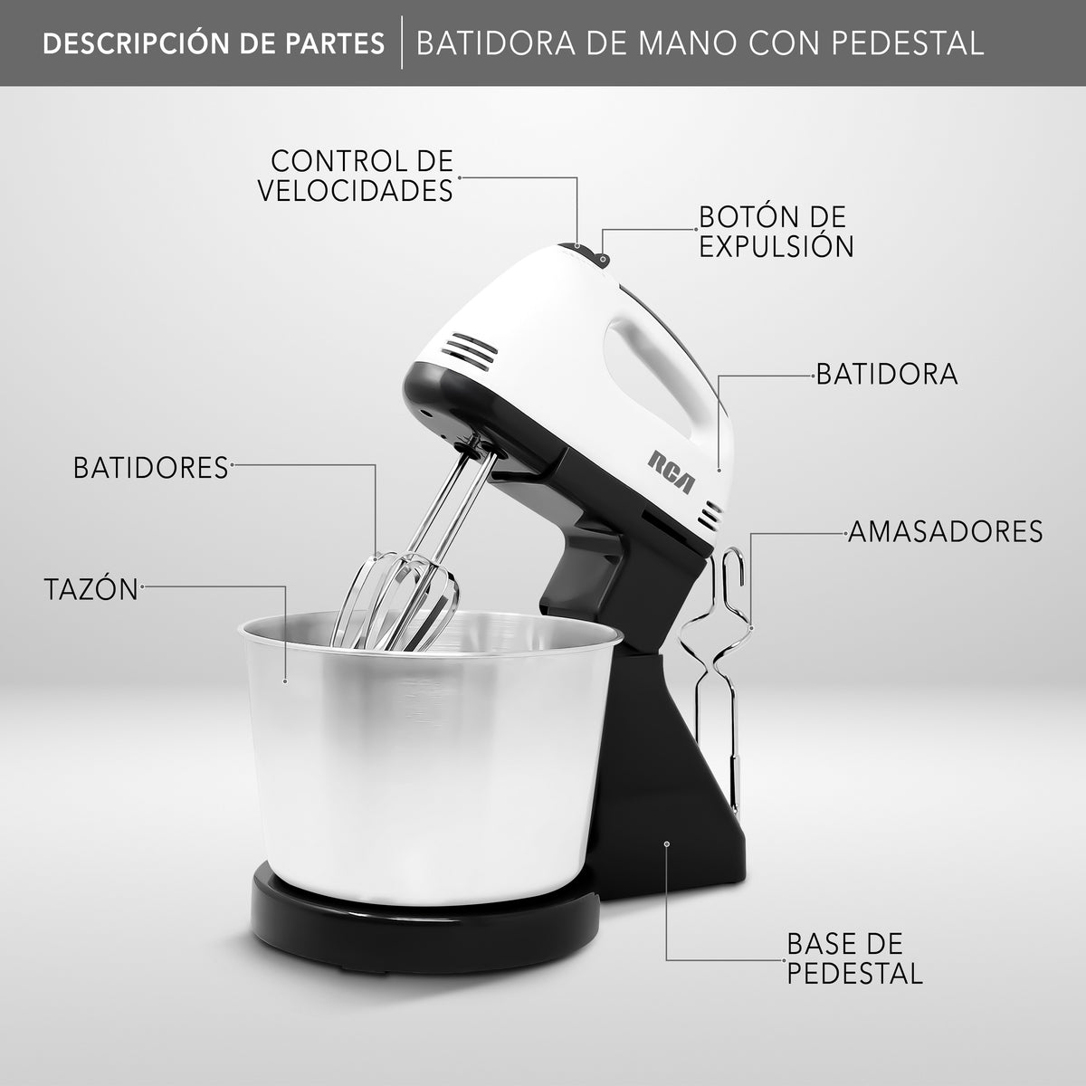 Batidora de Mano con Pedestal RC-67SS