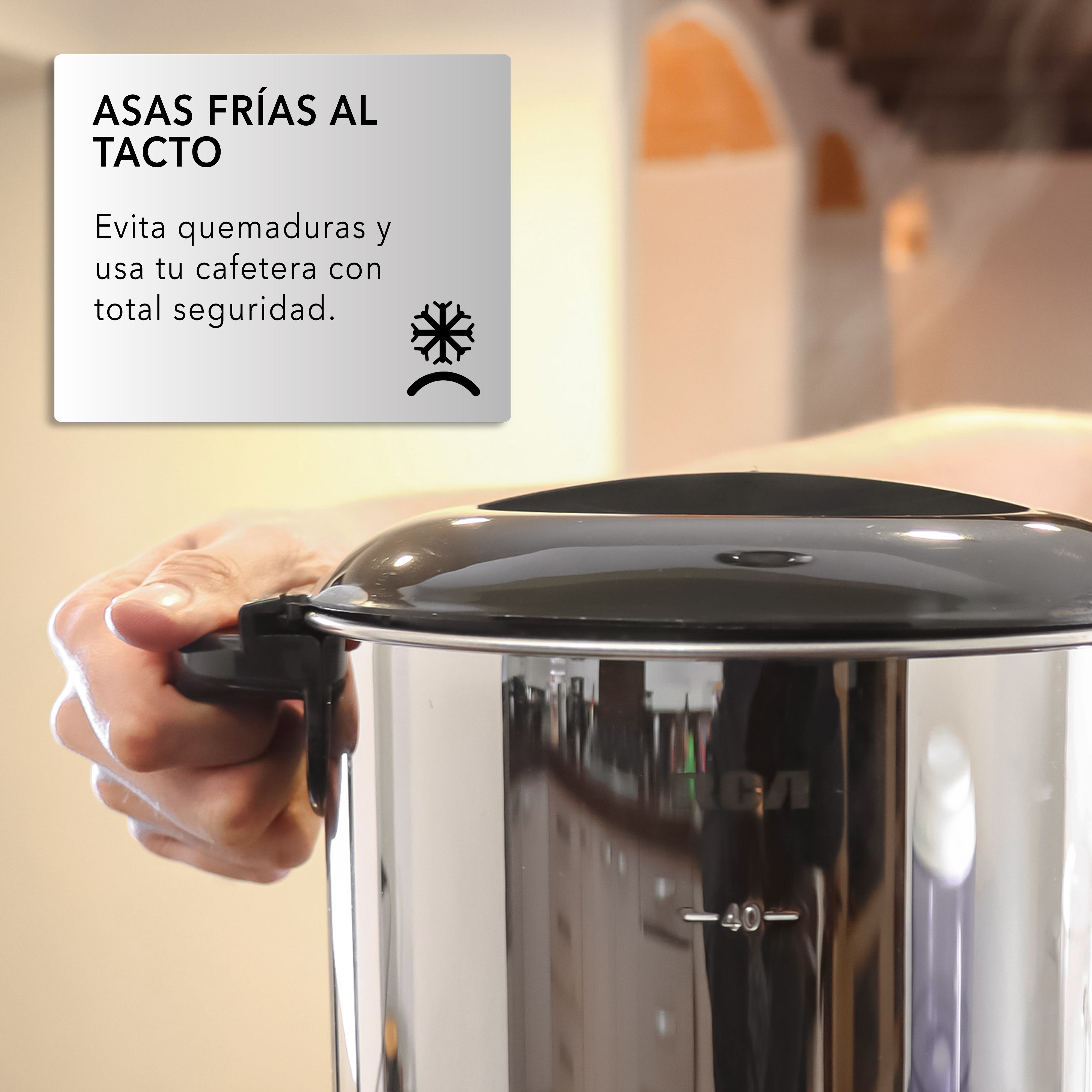 Cafetera de Acero Inoxidable de 40 Tazas RC-6L
