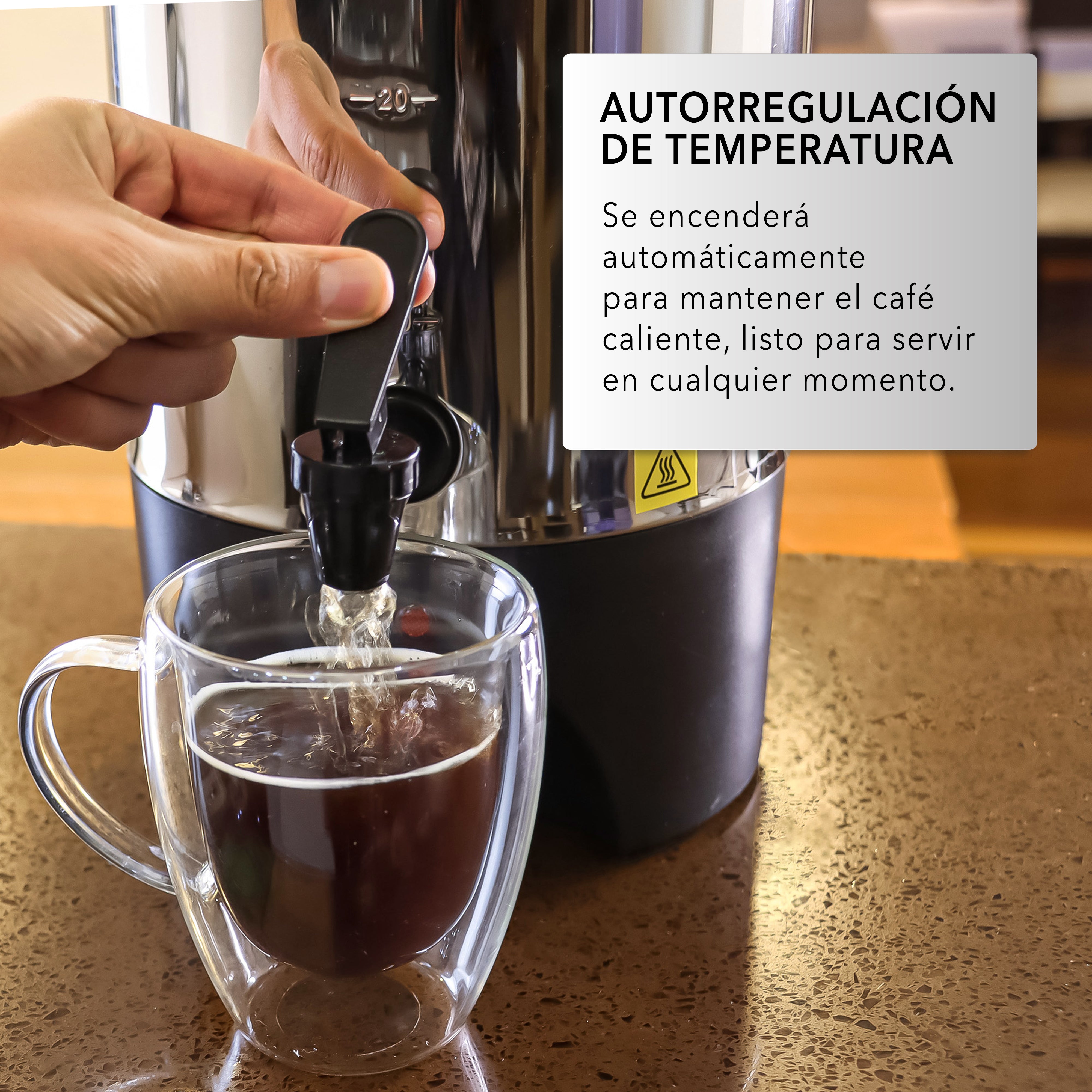 Cafetera de Acero Inoxidable de 40 Tazas RC-6L