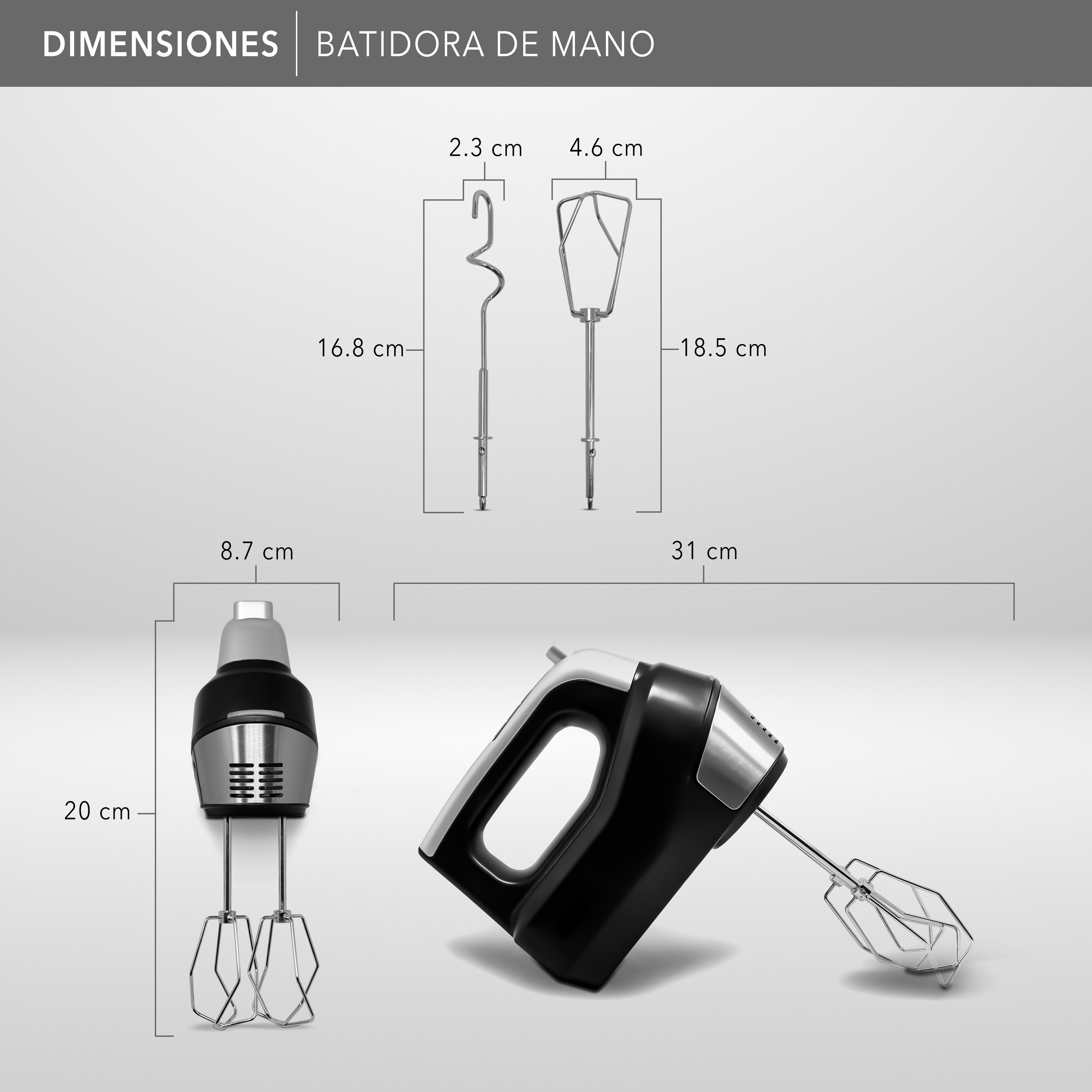 RCA Batidora De Mano Digital Rc-73 Negro