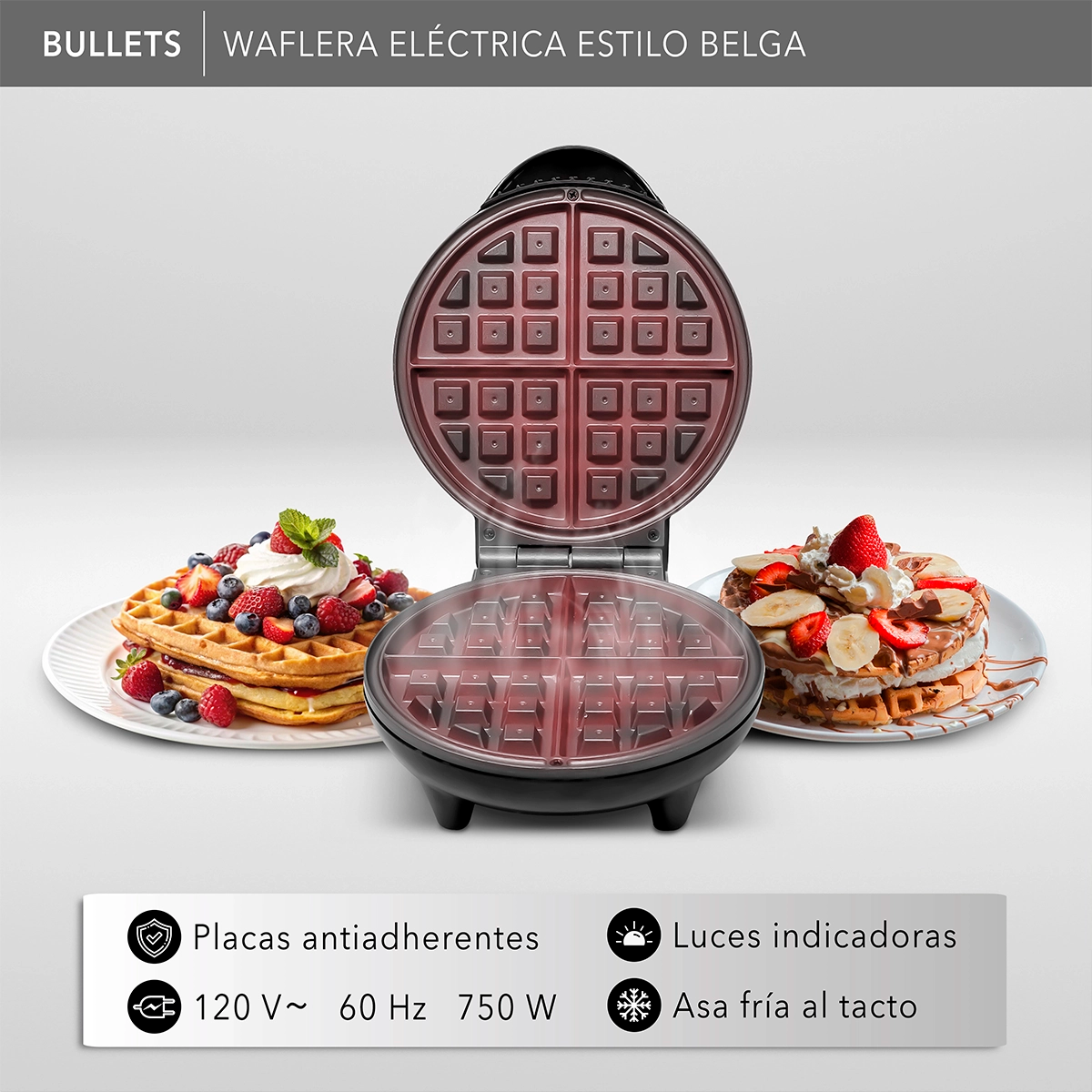 Waflera Eléctrica Estilo Belga RC-91 (test)