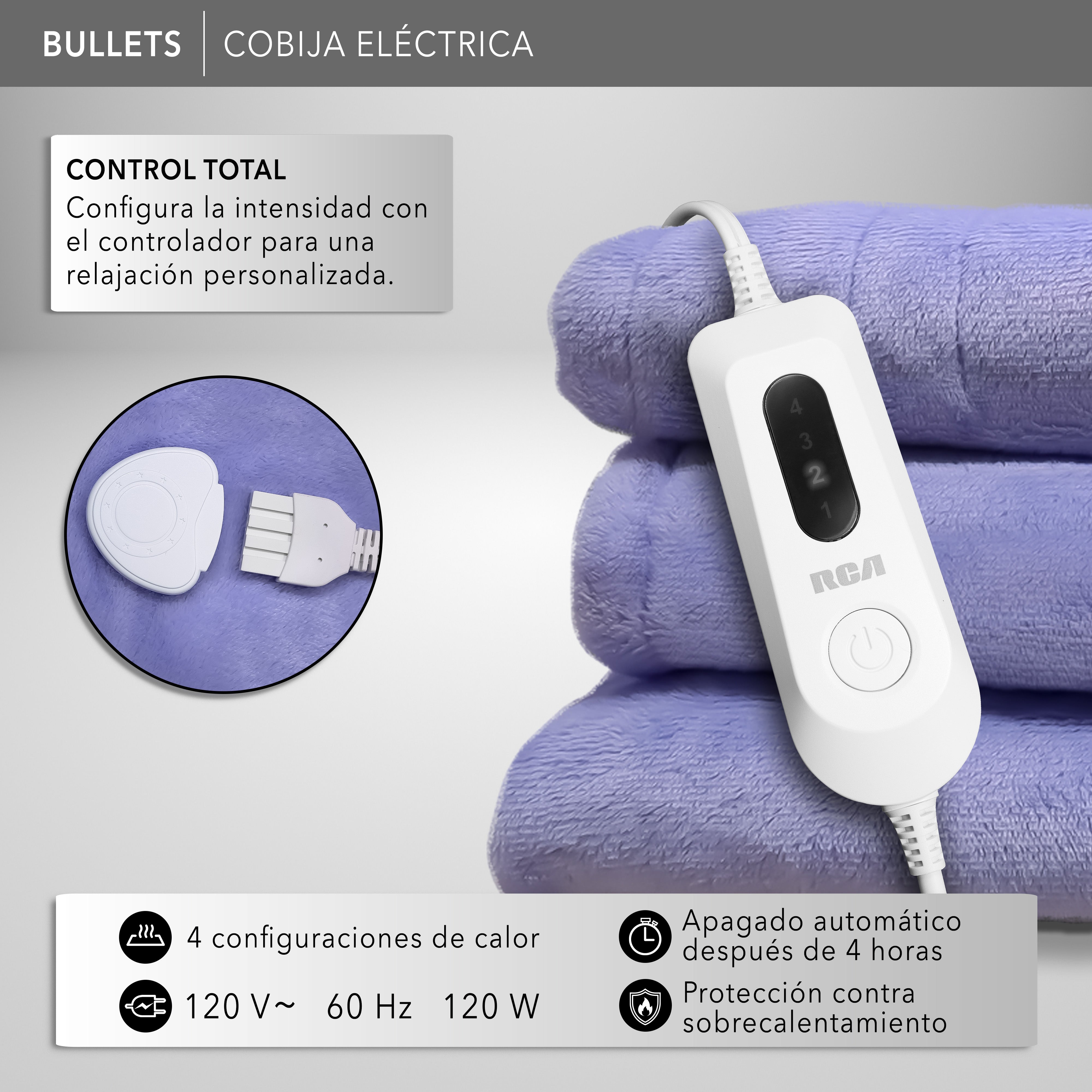 Cobija Eléctrica con Temporizador y 4 Niveles de Temperatura RC-CO1L