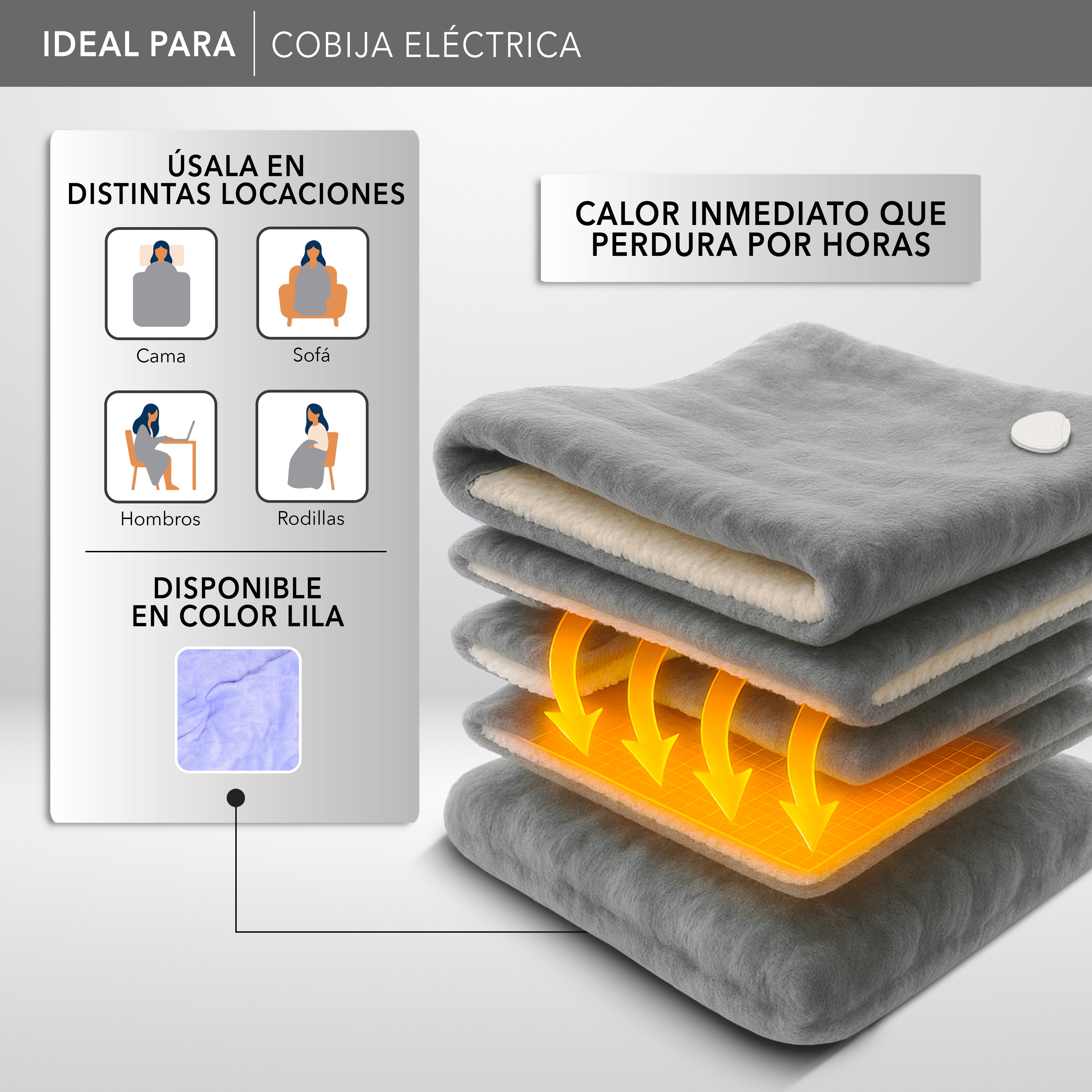 Cobija Eléctrica con Temporizador y 4 Niveles de Temperatura RC-CO1