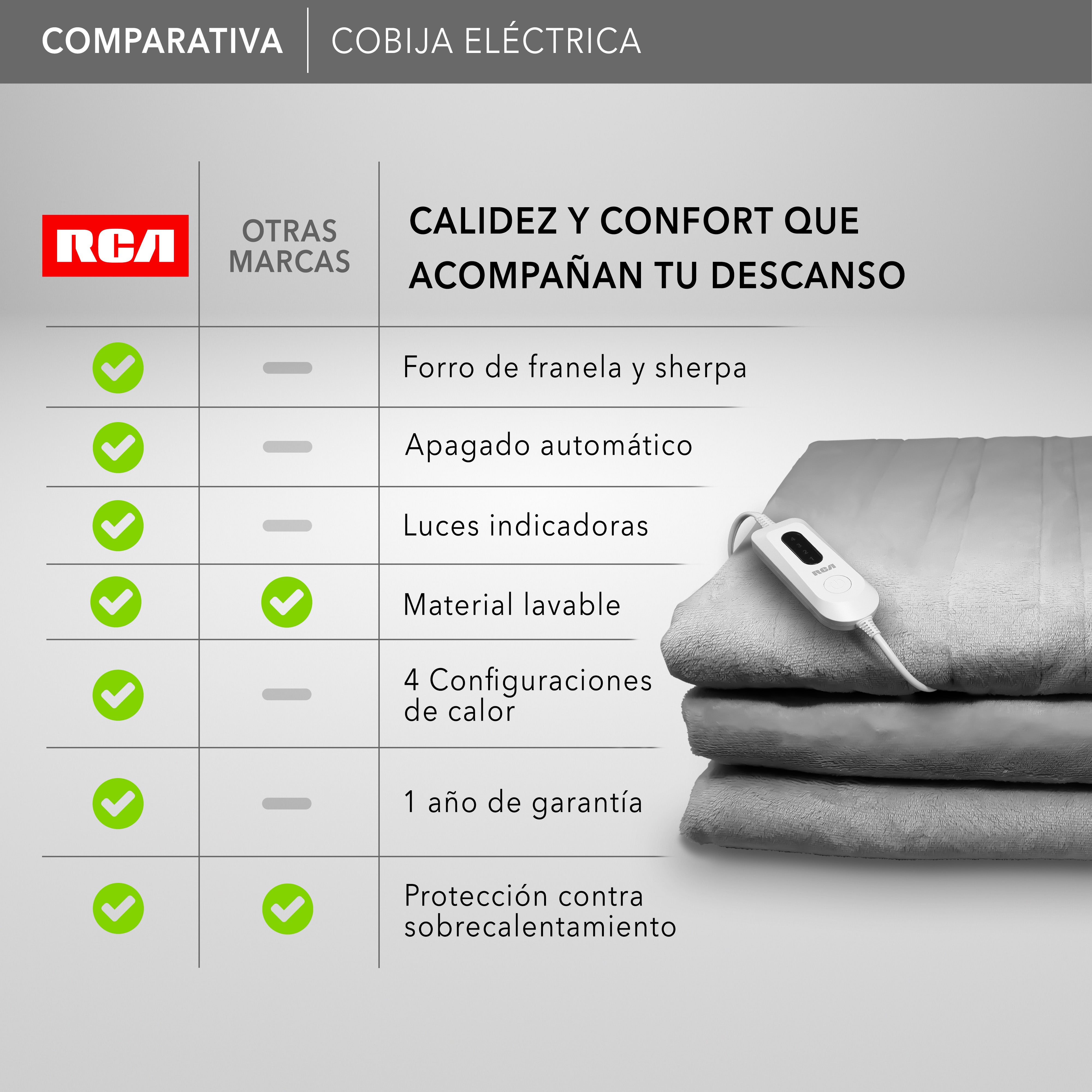 Cobija Eléctrica con Temporizador y 4 Niveles de Temperatura RC-CO1