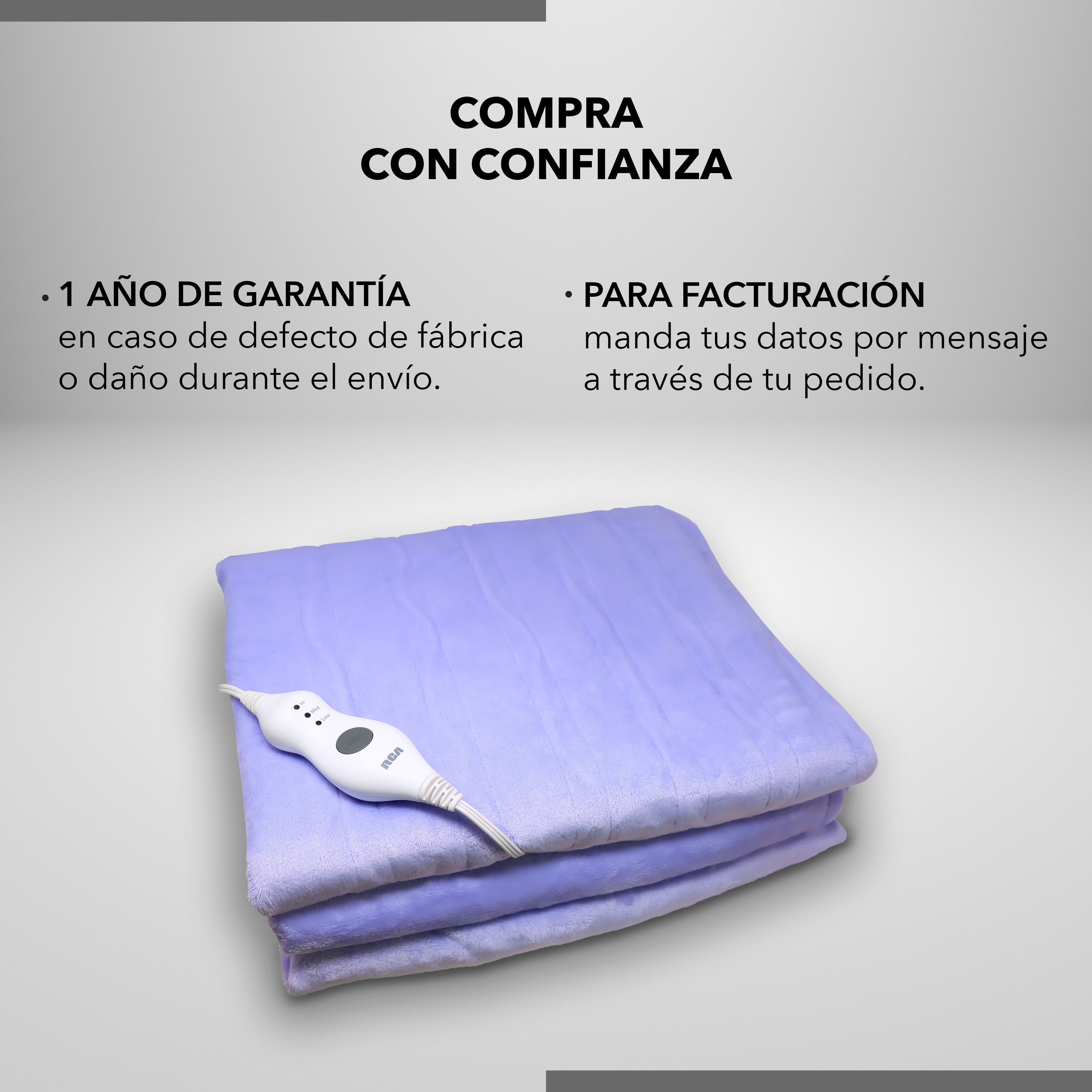 RCA Cobija Eléctrica RC-CO2L Matrimonial 216 x 191 cm, 3 Niveles Lila