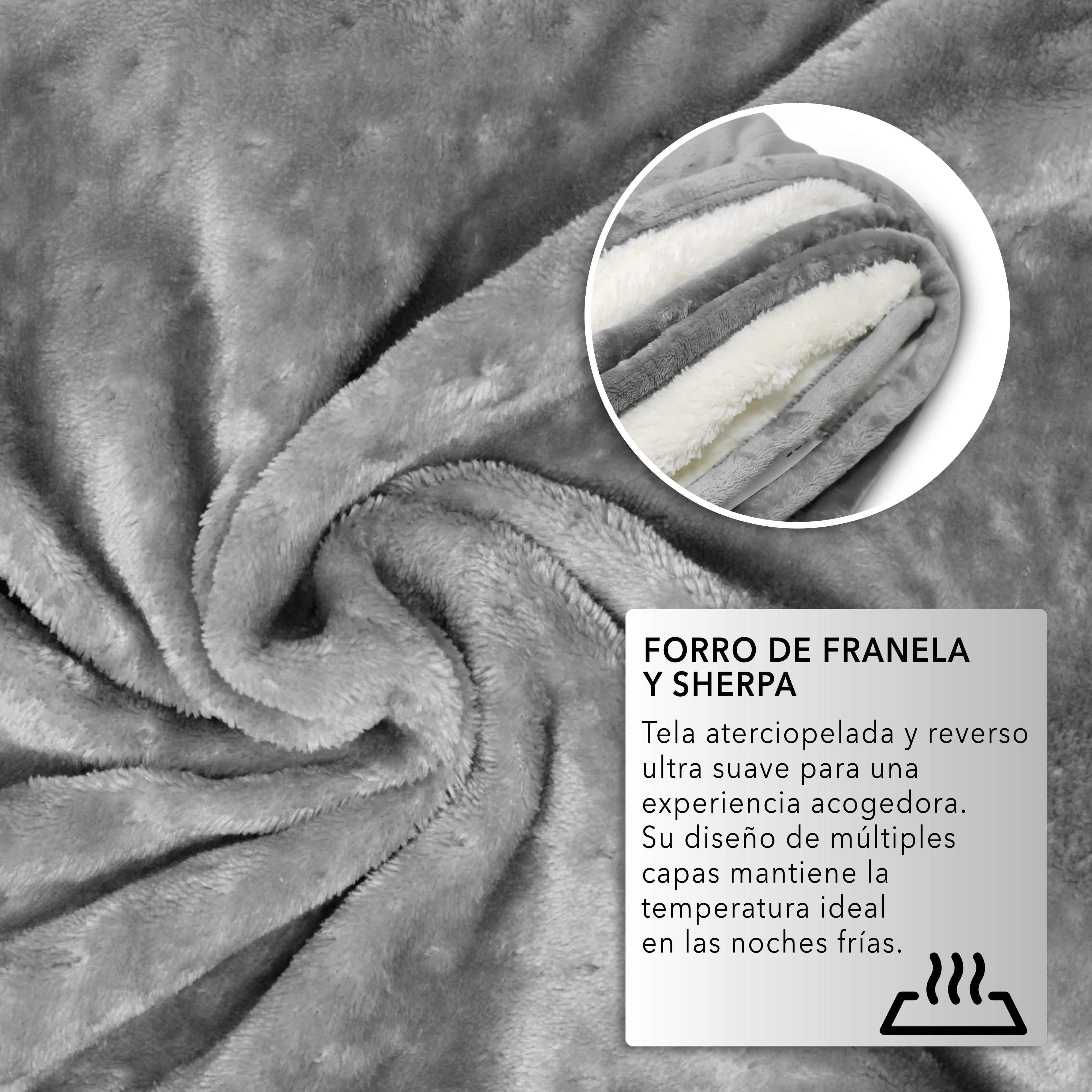 RCA Cobija Eléctrica RC-CO2 Matrimonial 216 x 191 cm, 3 Niveles Gris.