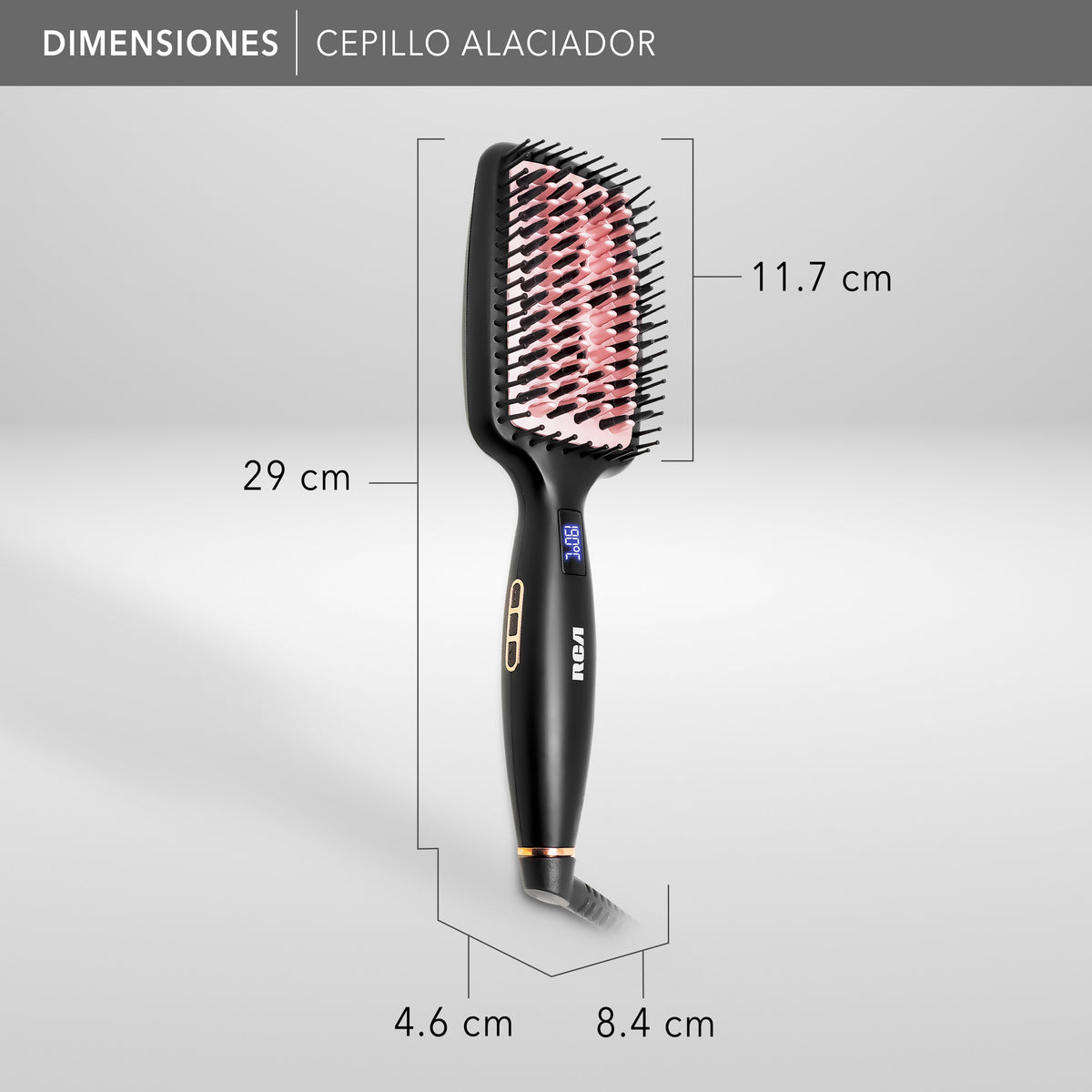 Rca Cepillo Alaciador Rc-p13n Cerámica 6 Niveles Color Negro