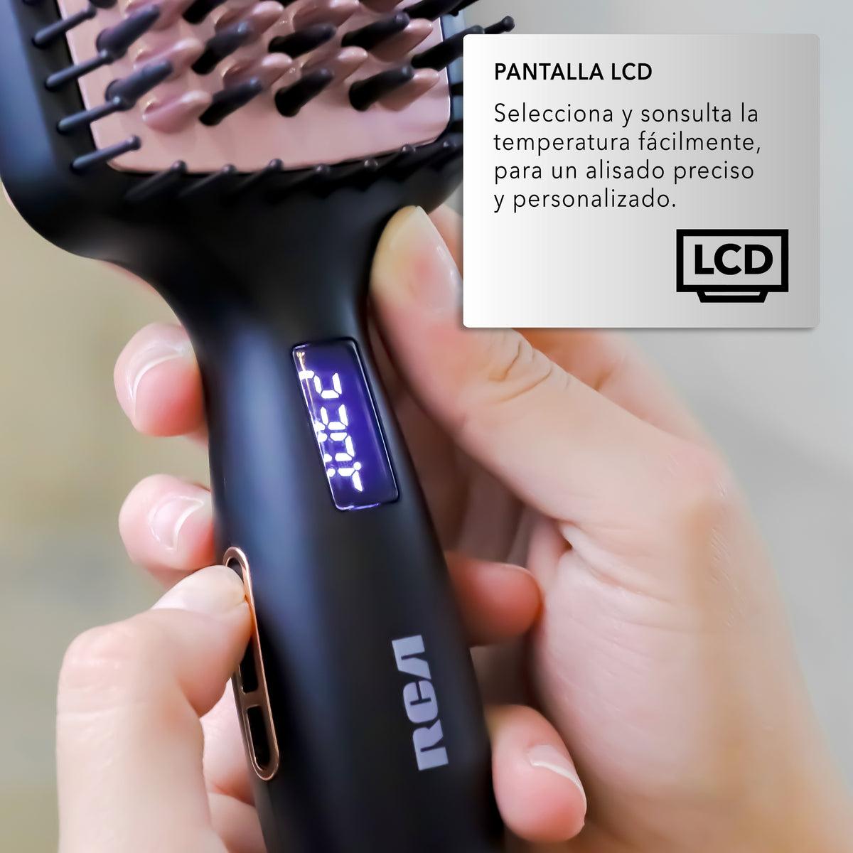 Rca Cepillo Alaciador Rc-p13n Cerámica 6 Niveles Color Negro