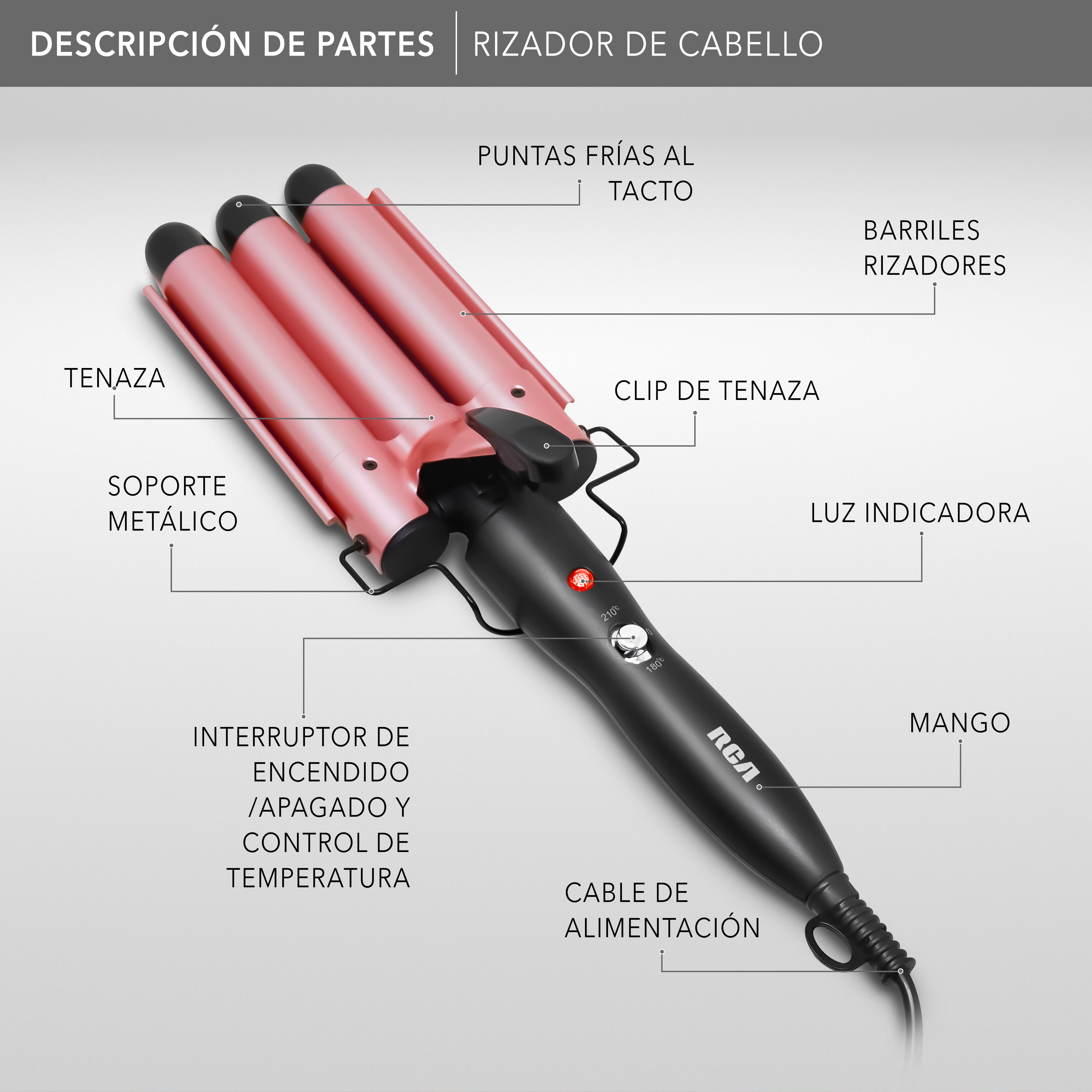 Rca Rizadora Waffle RC-PW2 Negro