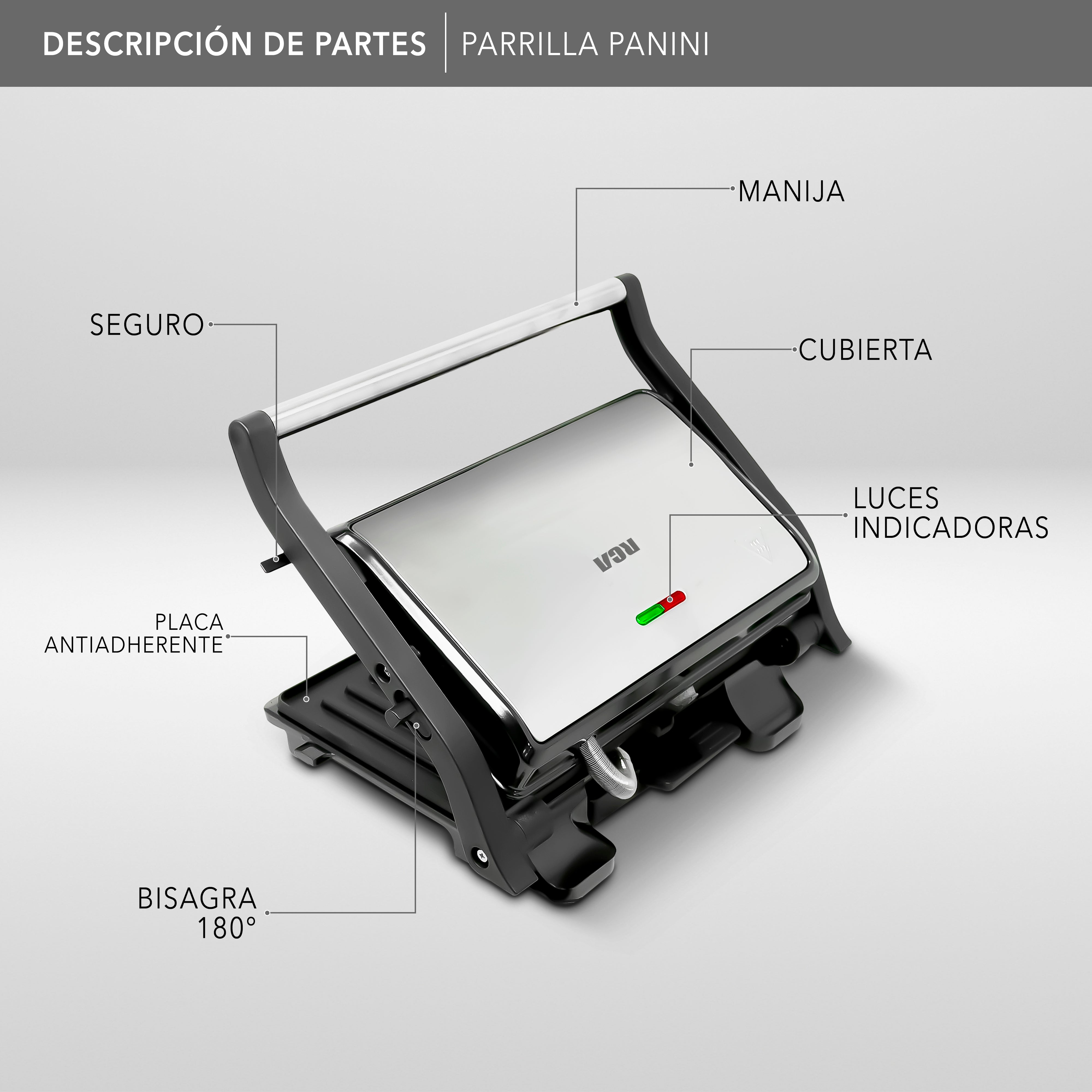 Parrilla Panini RC-123G