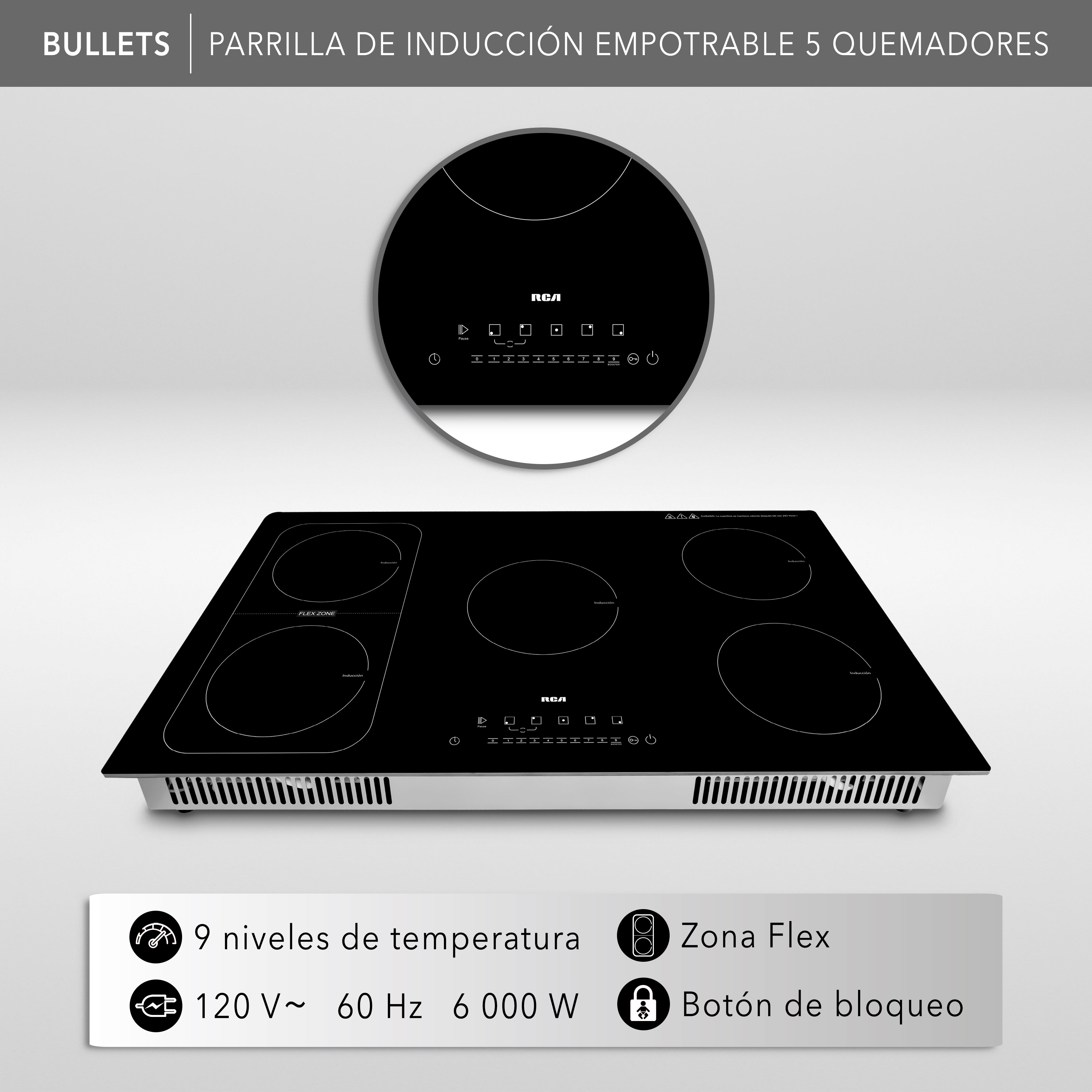 RCA Parrilla De Inducción Cuádruple RC-12A15 Color Negro