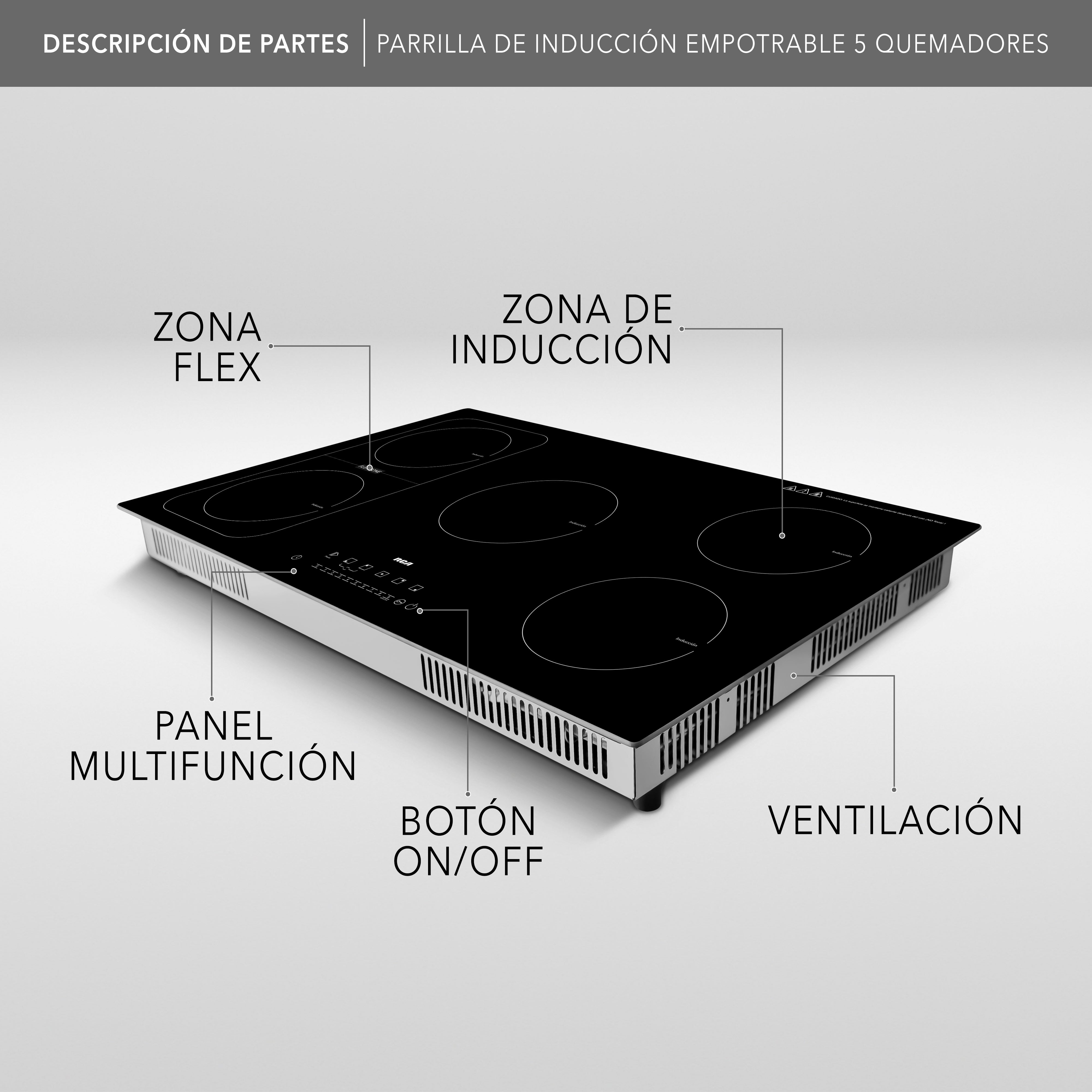 RCA Parrilla De Inducción Cuádruple RC-12A15 Color Negro