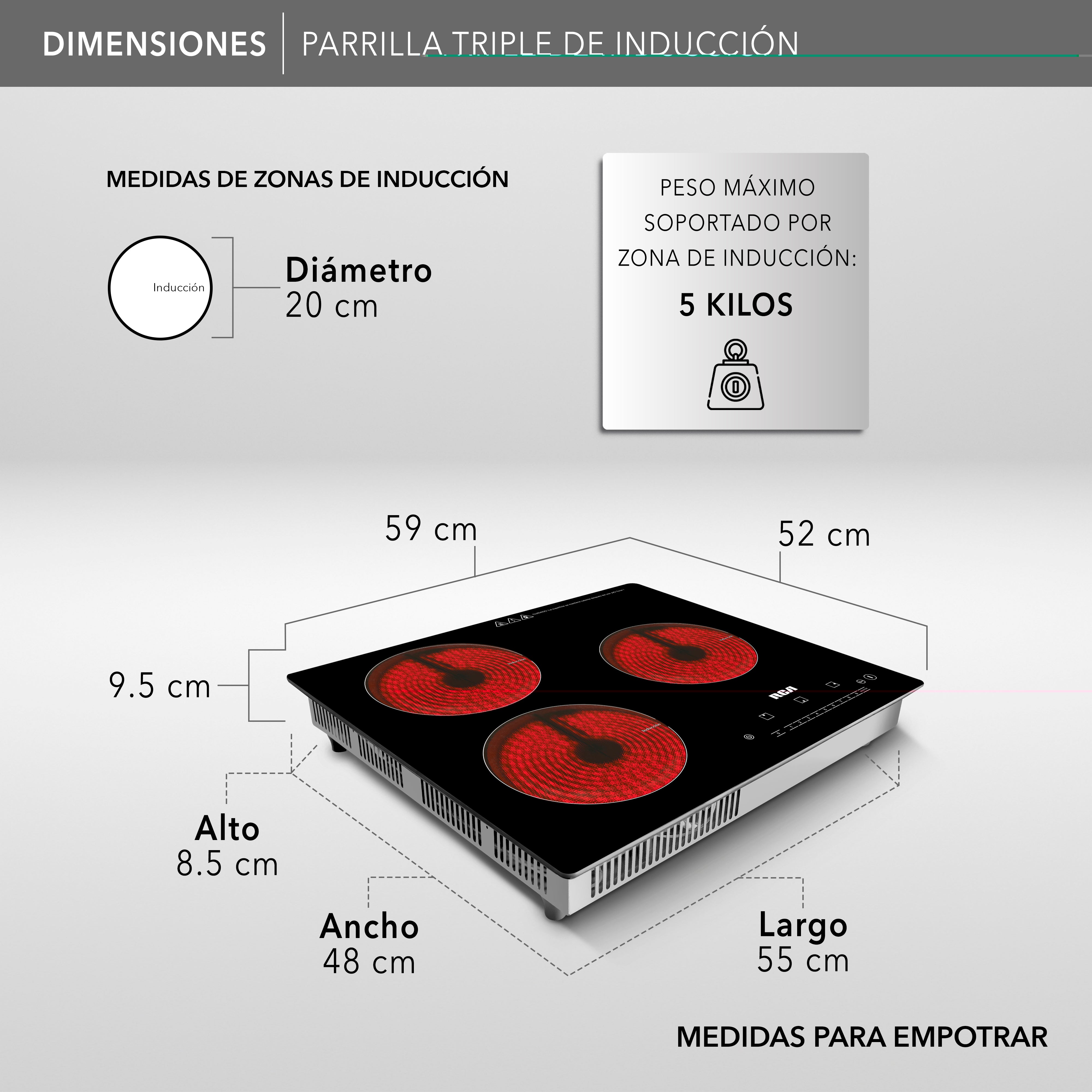 Parrilla de Inducción Triple RC-12A6
