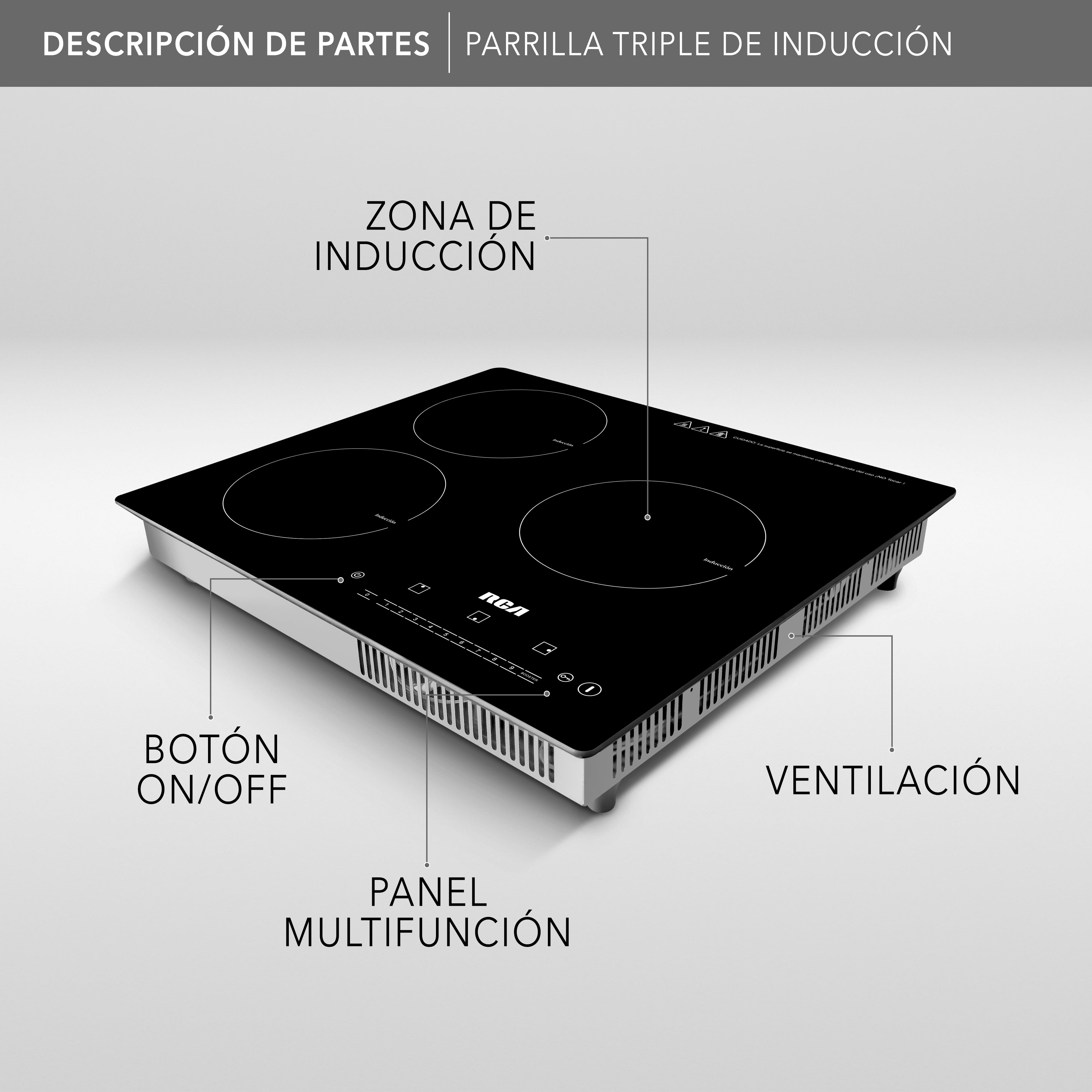 Parrilla de Inducción Triple RC-12A6