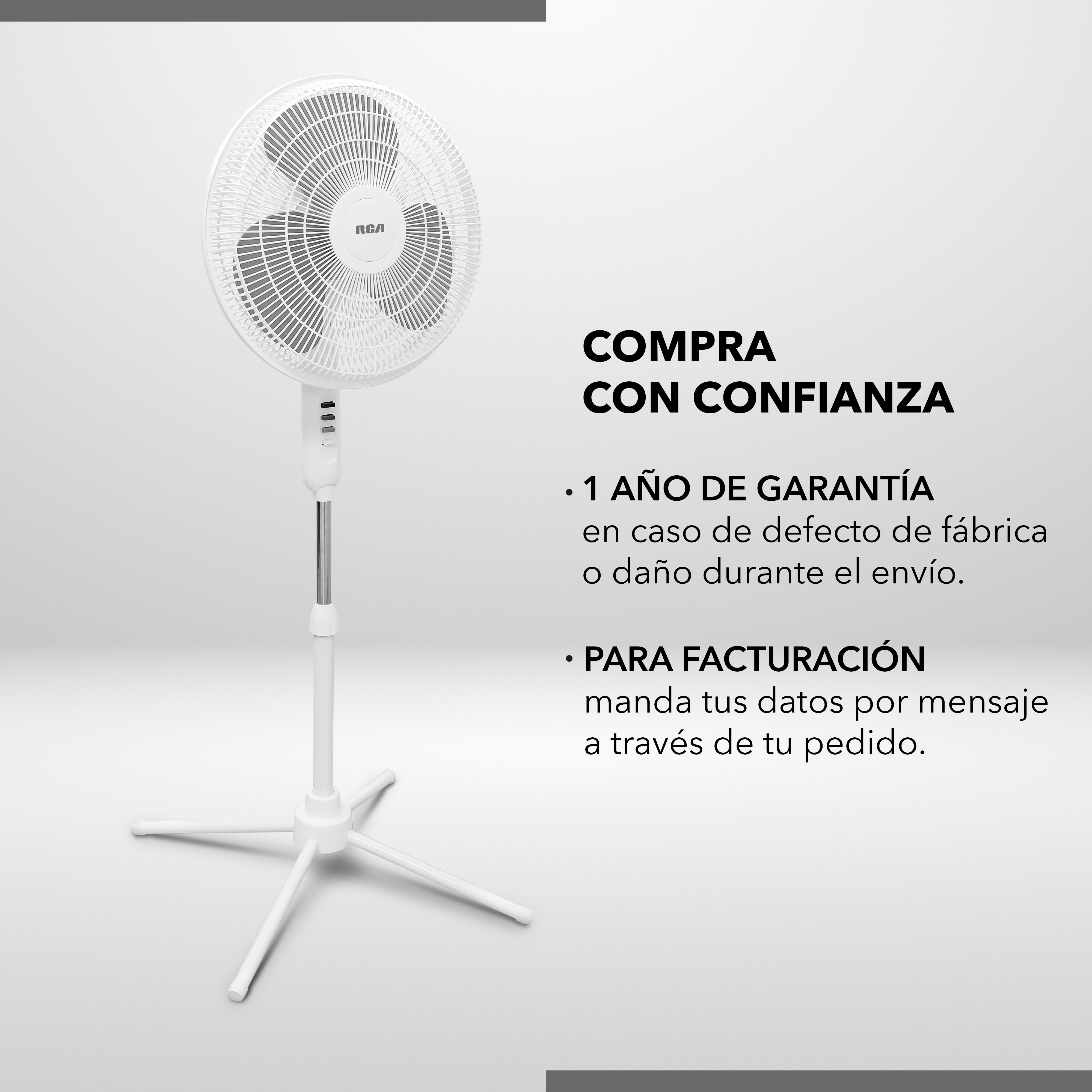 Ventilador de Pedestal con 3 Velocidades y Función Oscilatoria RC-16B1