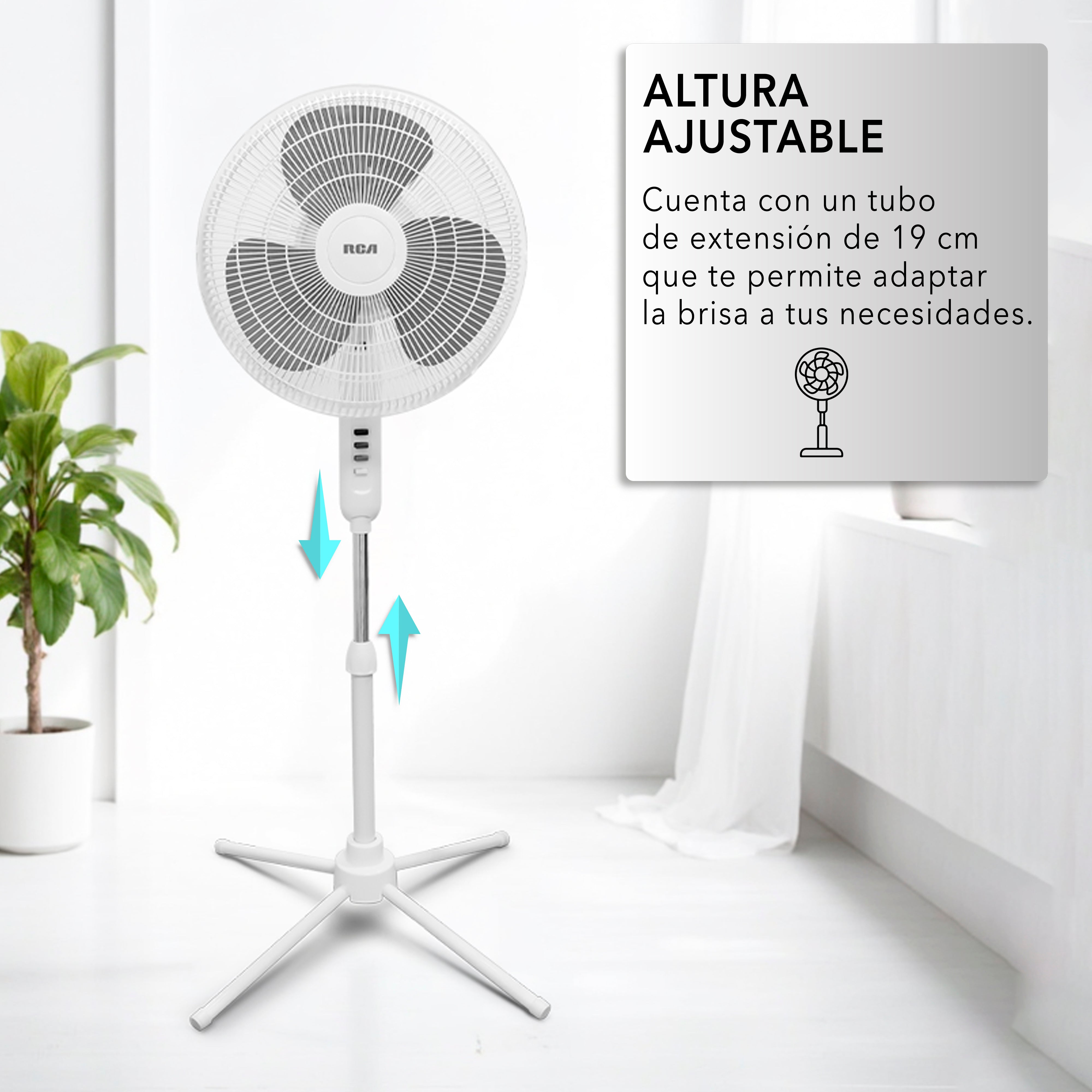 Ventilador de Pedestal con 3 Velocidades y Función Oscilatoria RC-16B1