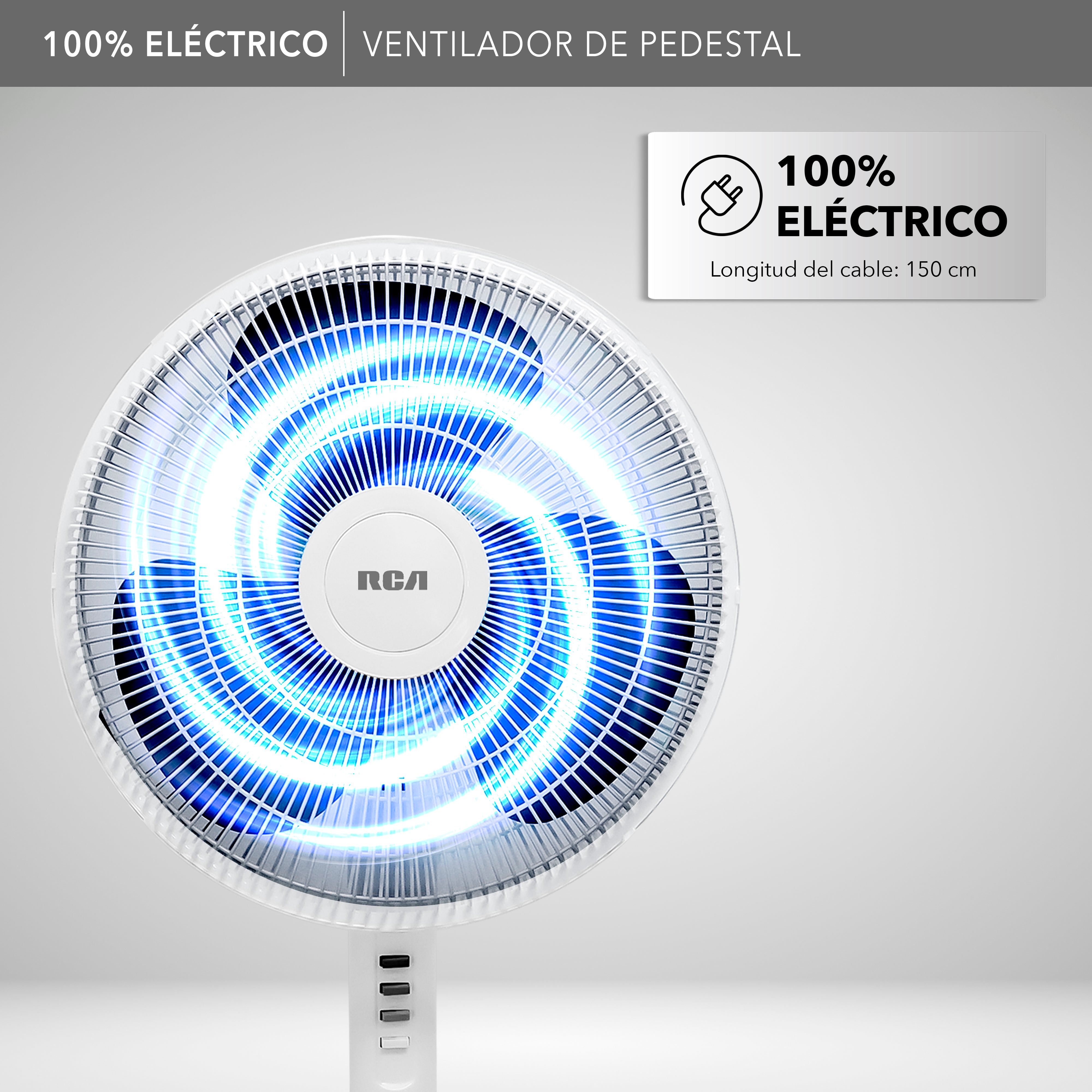 Ventilador de Pedestal con 3 Velocidades y Función Oscilatoria RC-16B1