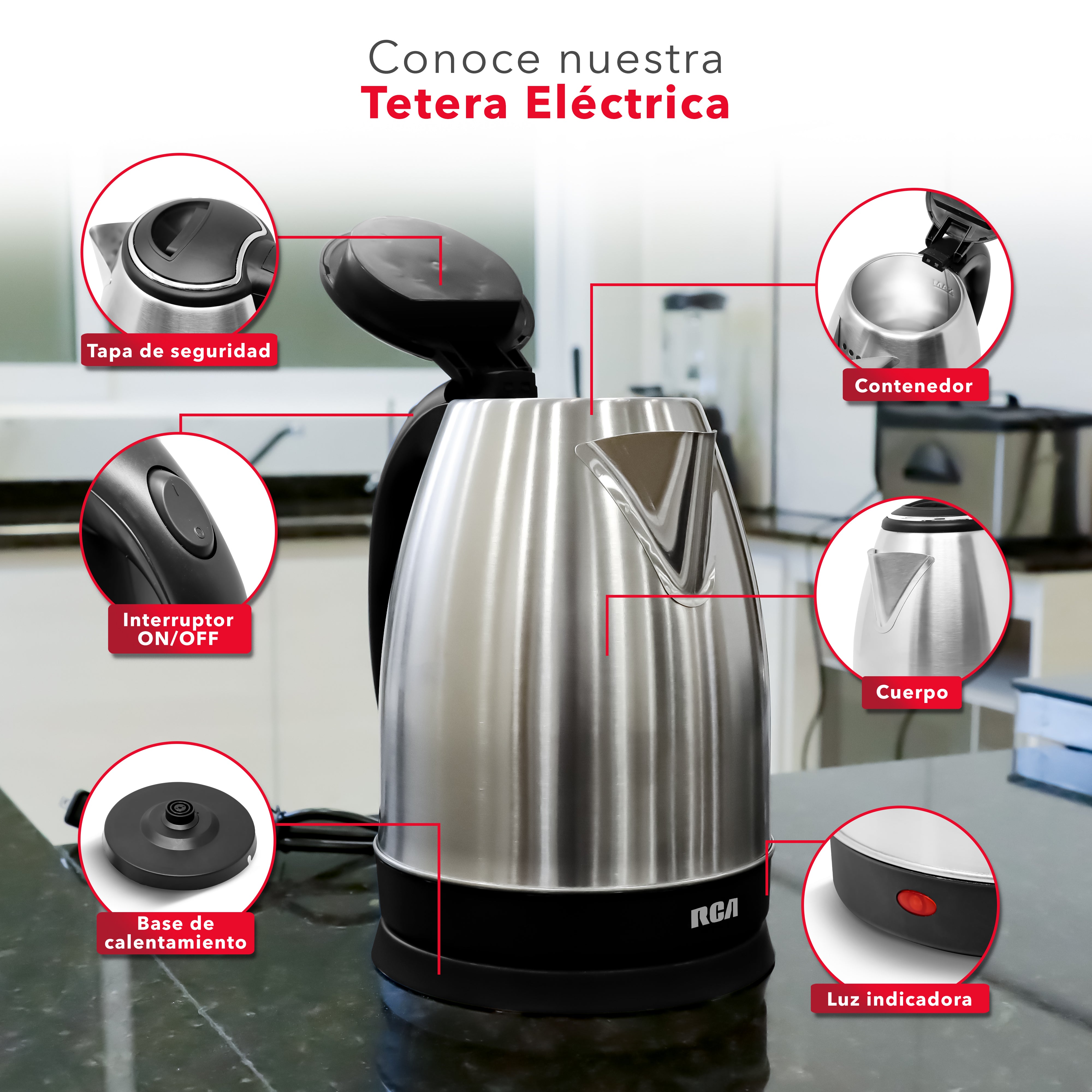 Tetera Eléctrica RC-180GB01