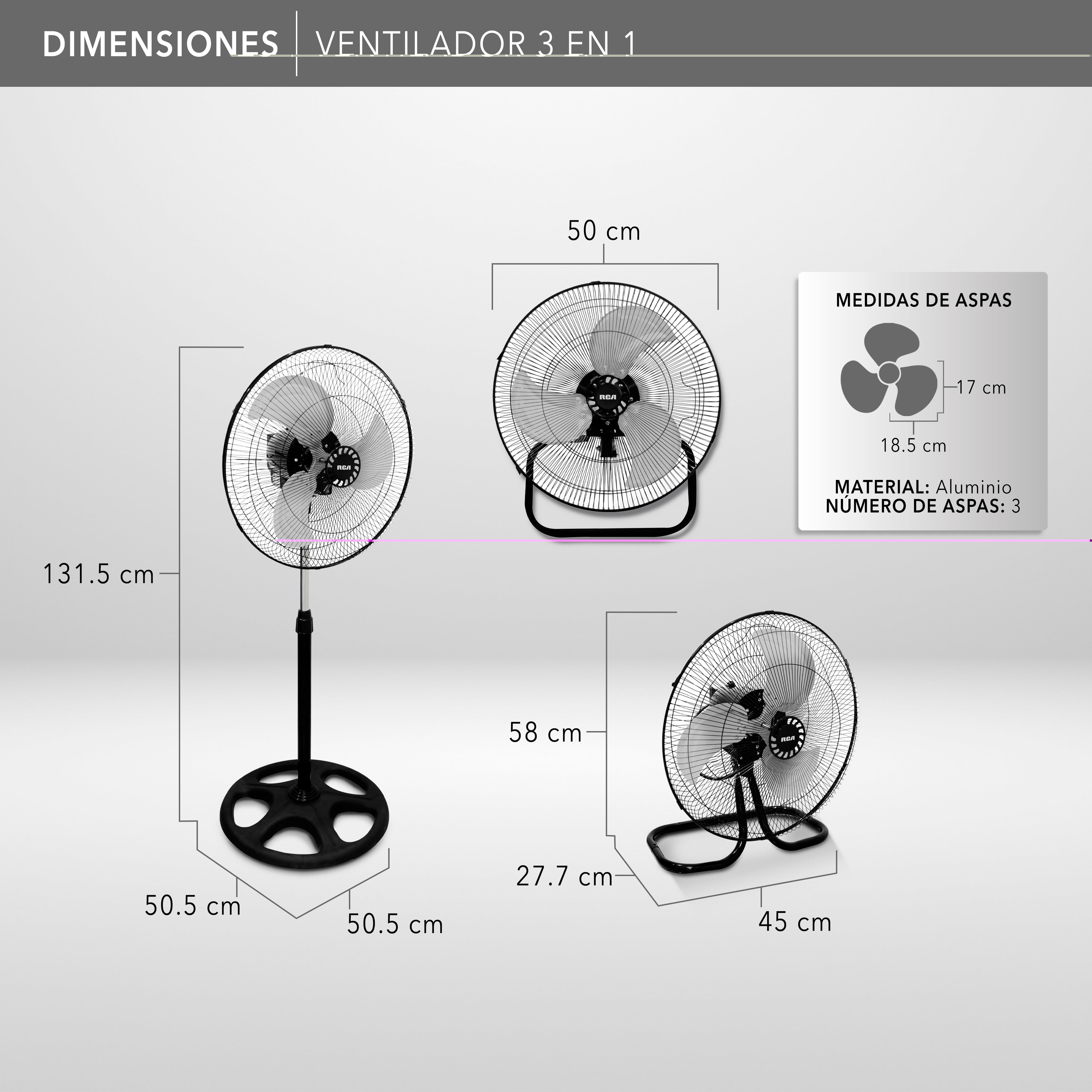 Ventilador 3 en 1 RC-18B3