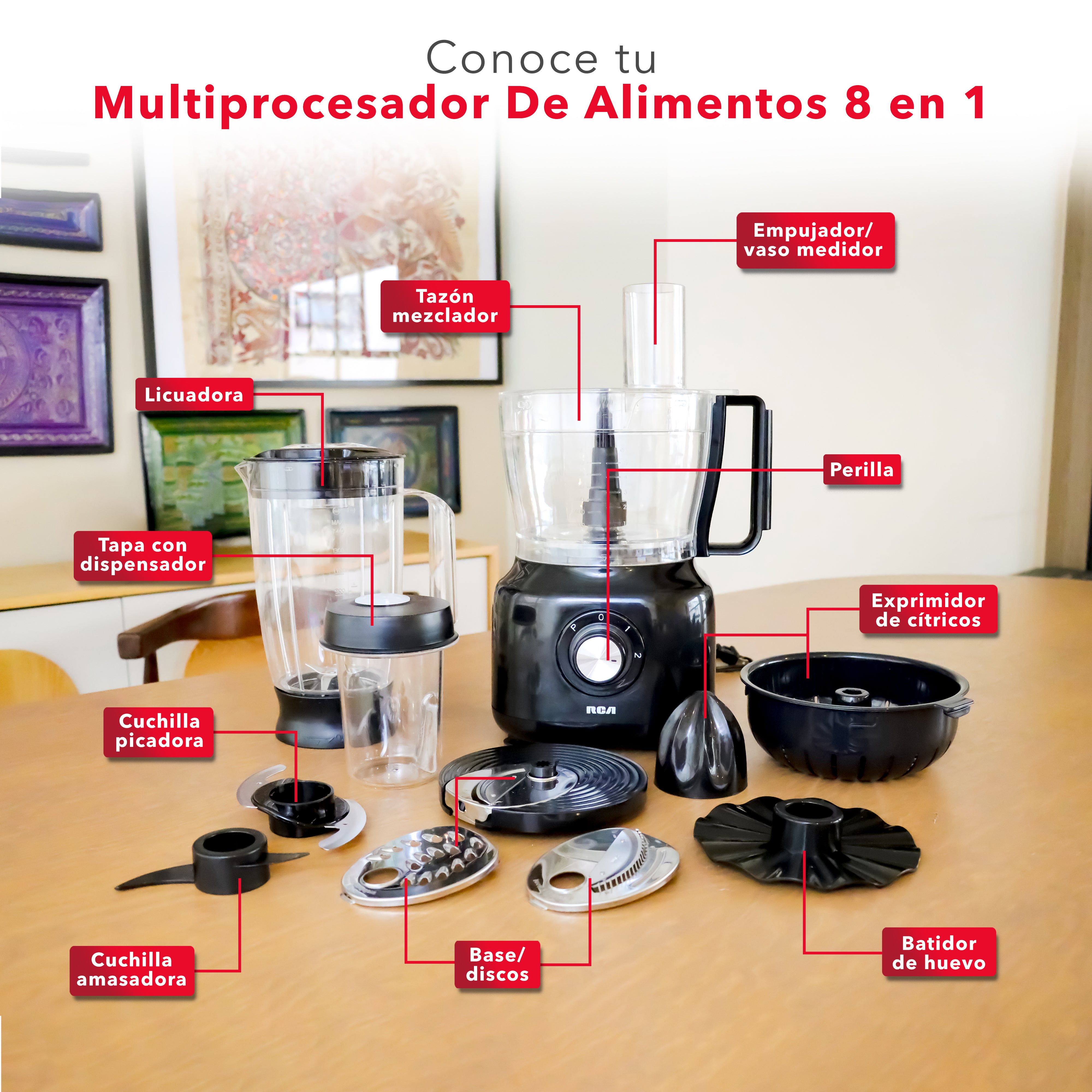 Procesador de alimentos 8 en 1 RC-3196
