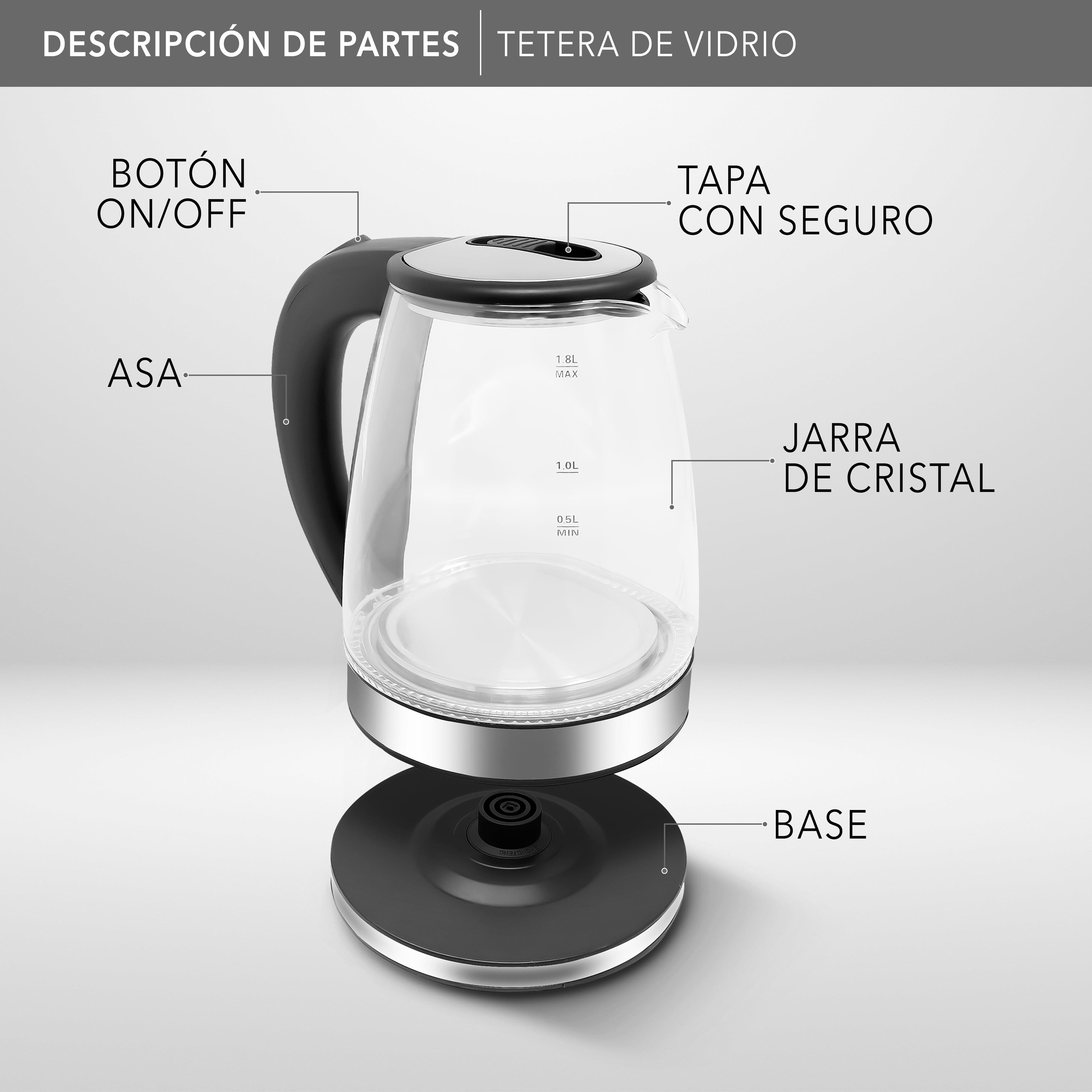 Tetera de Vidrio RC-328