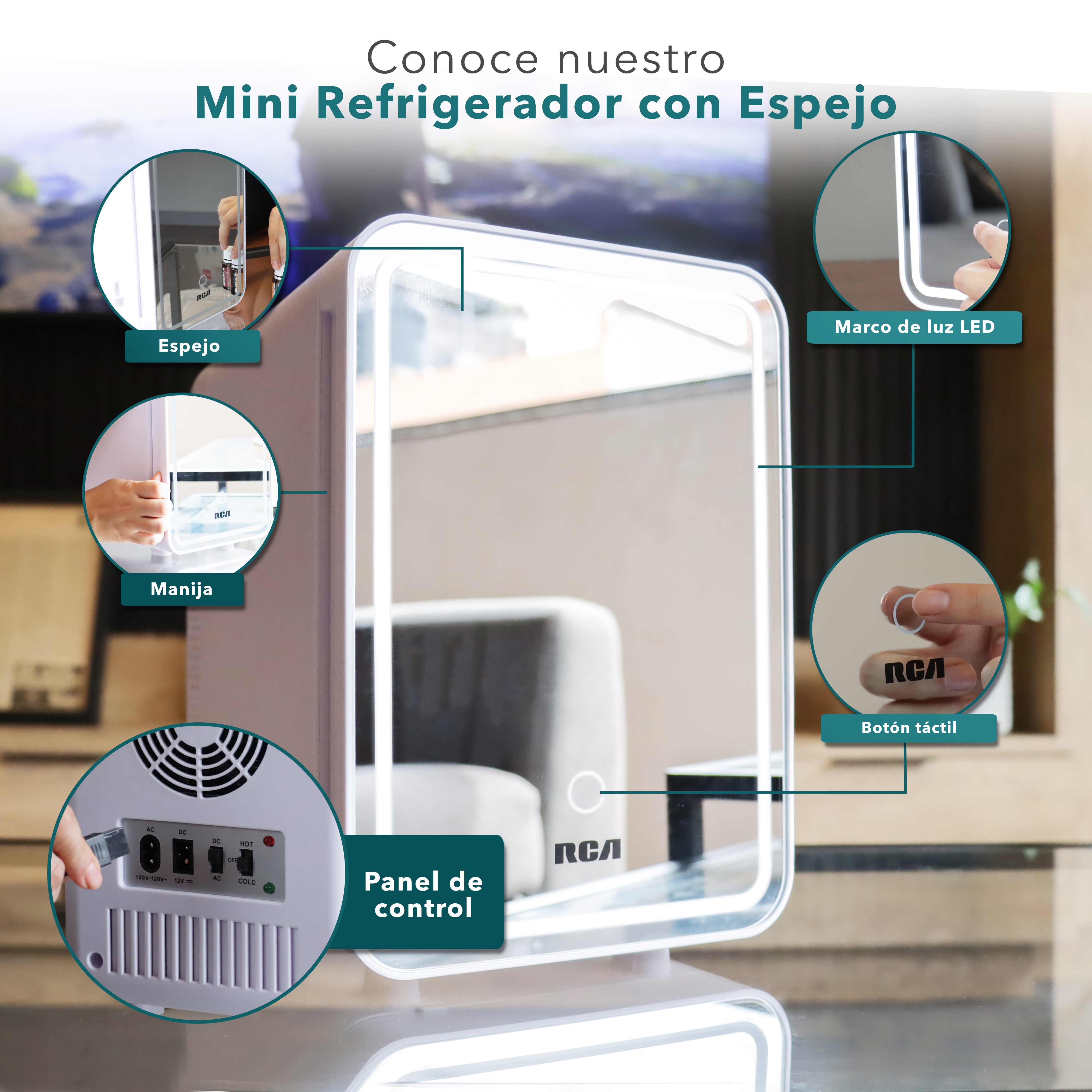 Mini Refrigerador con Espejo RC-4E
