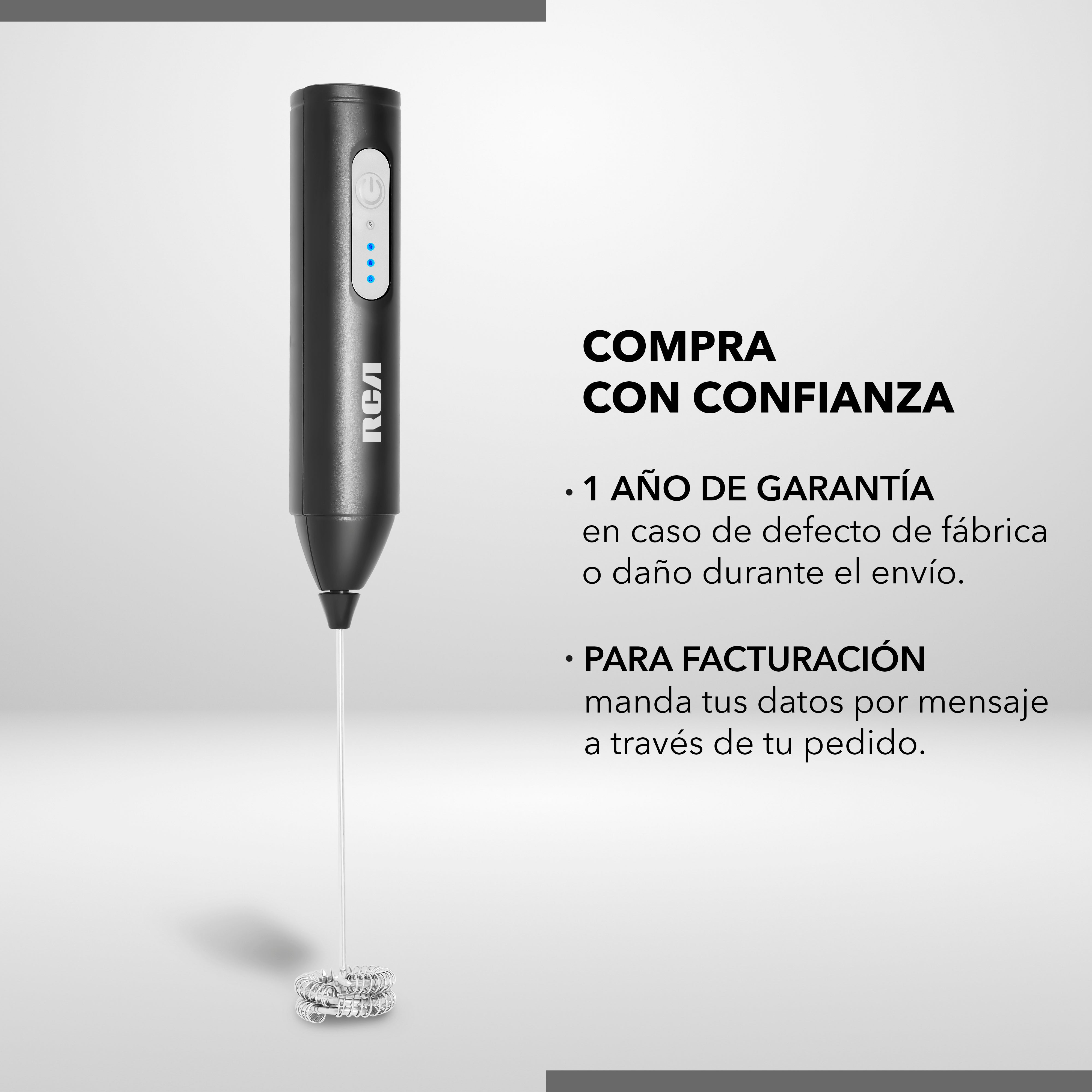 Rca Espumador Eléctrico Recargable De Acero Inoxidable Negro rc-60