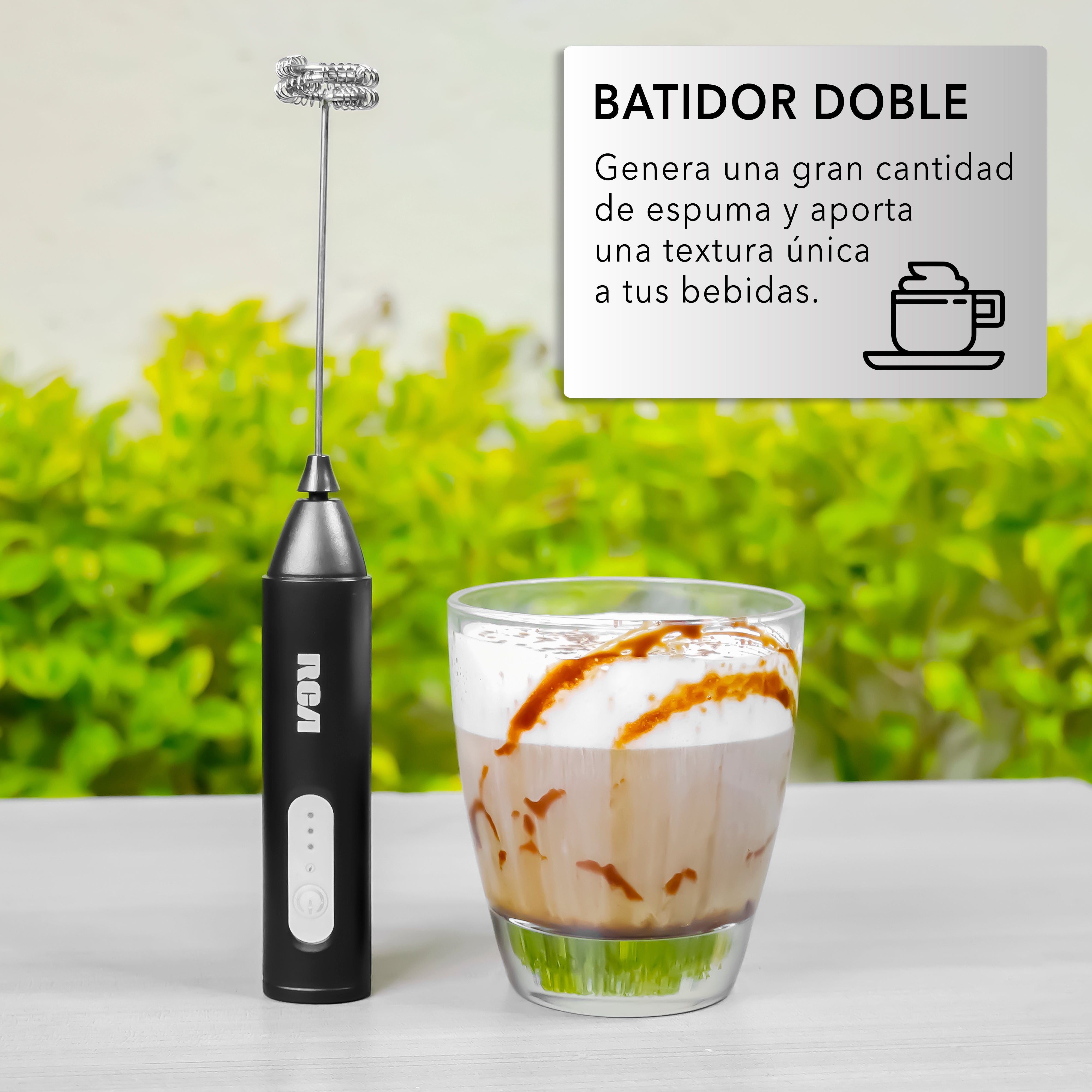 Rca Espumador Eléctrico Recargable De Acero Inoxidable Negro rc-60