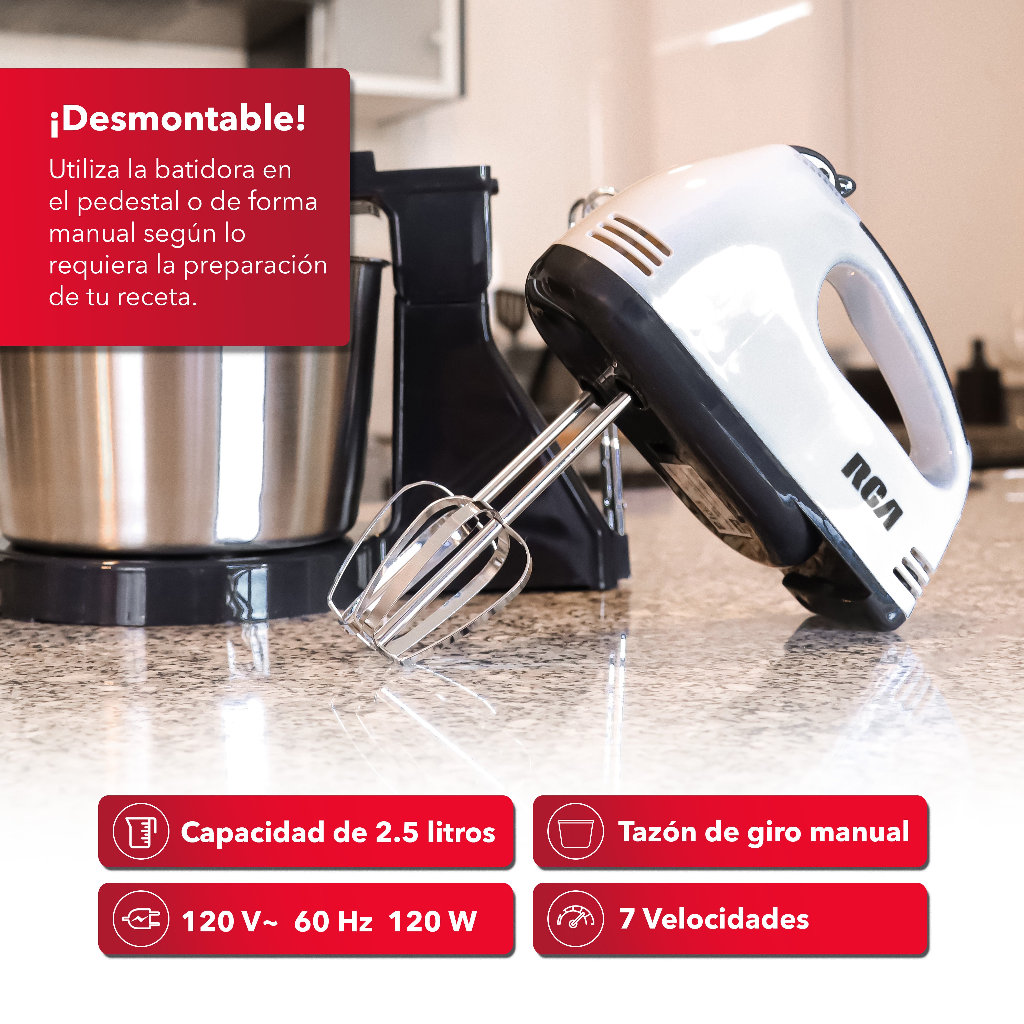 Batidora de Mano con Pedestal RC-67SS