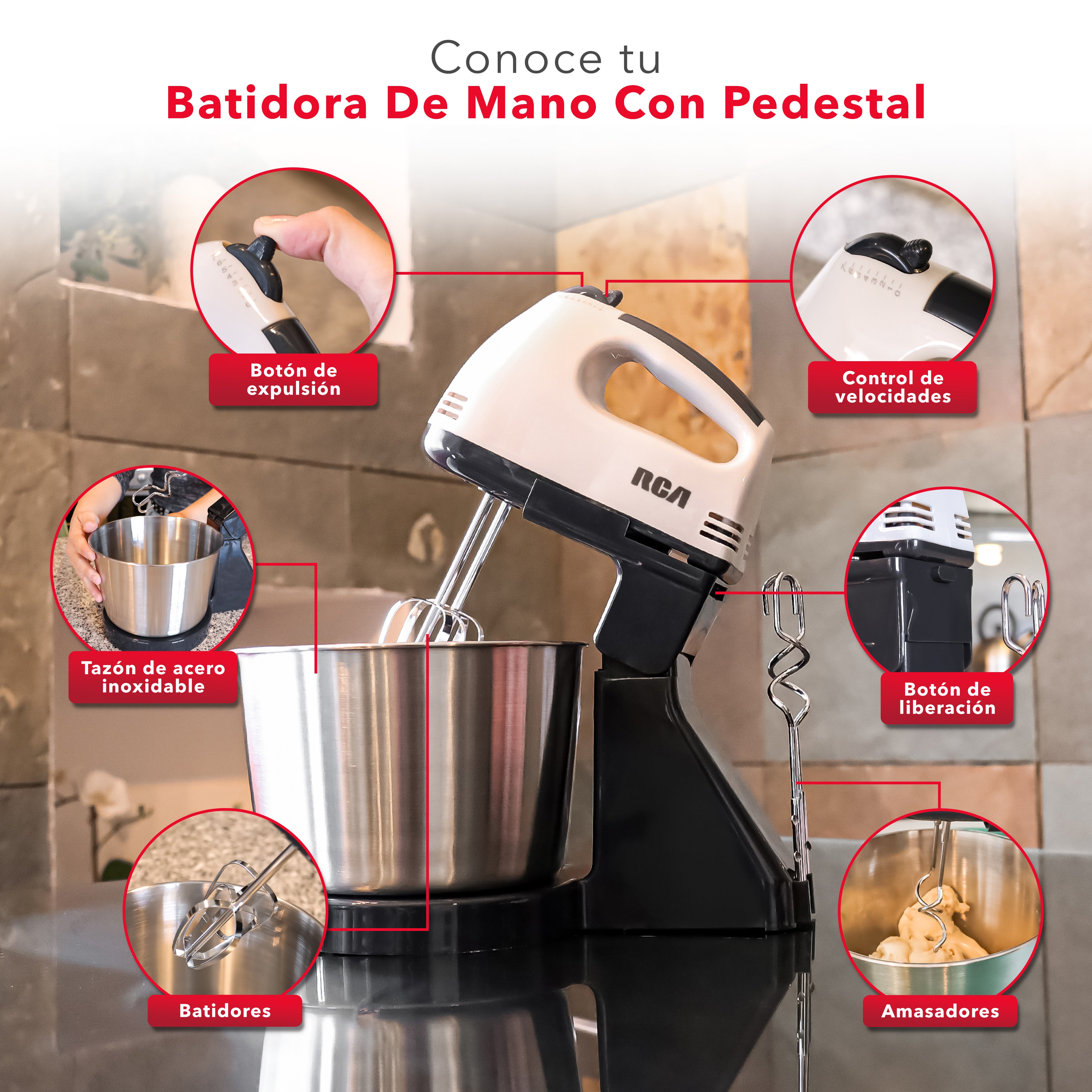 Batidora de Mano con Pedestal RC-67SS
