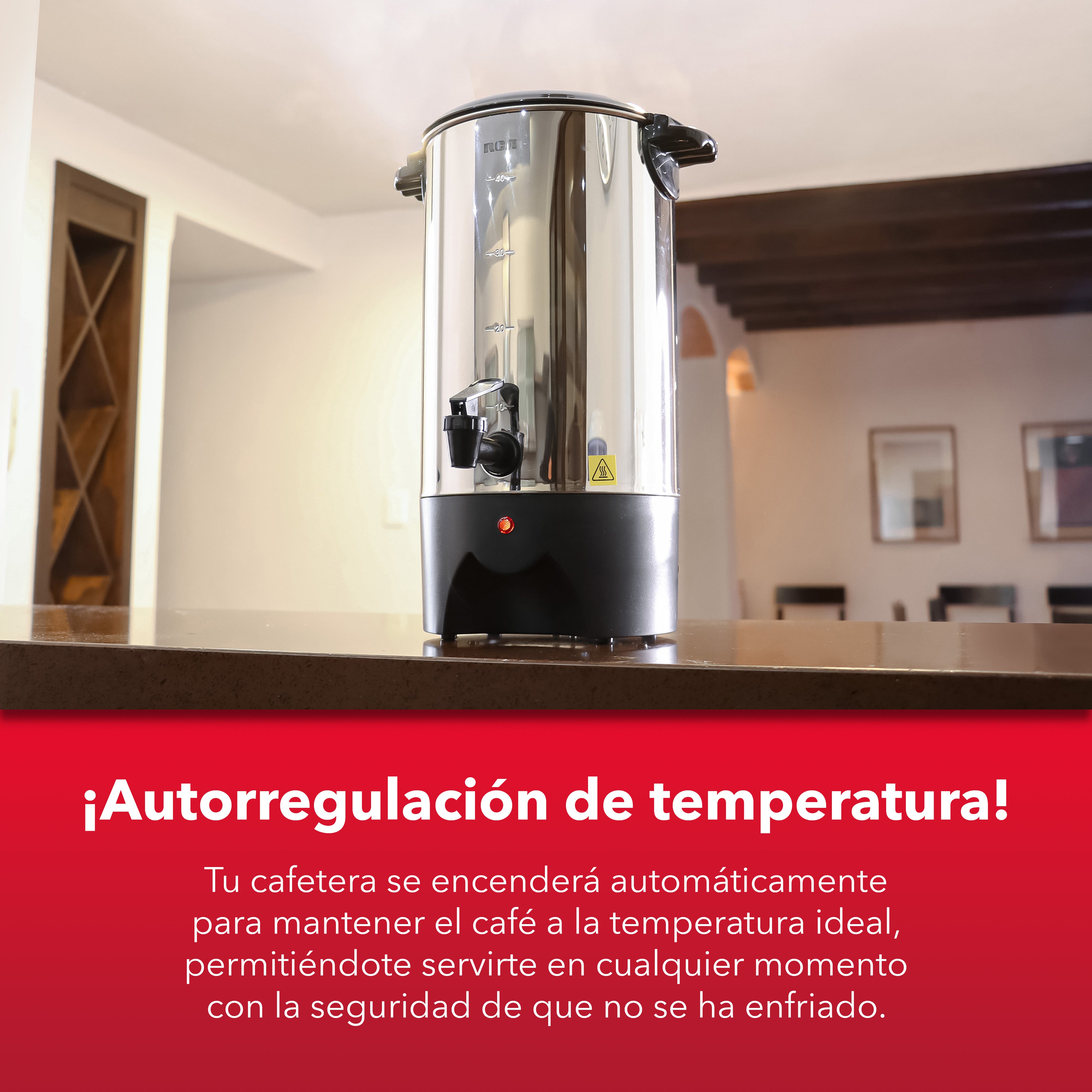 Cafetera de Acero Inoxidable de 40 Tazas RC-6L