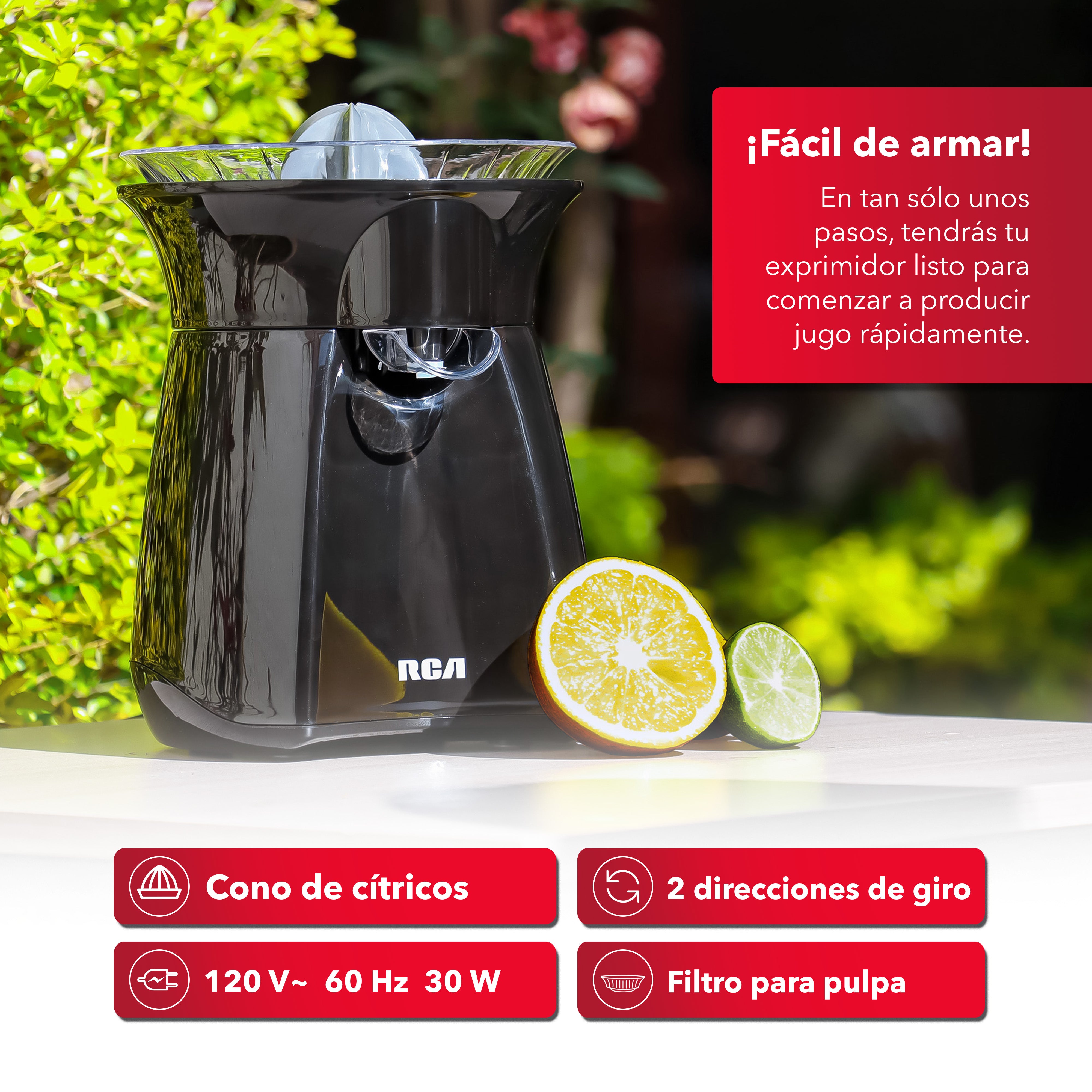 RCA Exprimidor de Cítricos Eléctrico RC-8004N negro