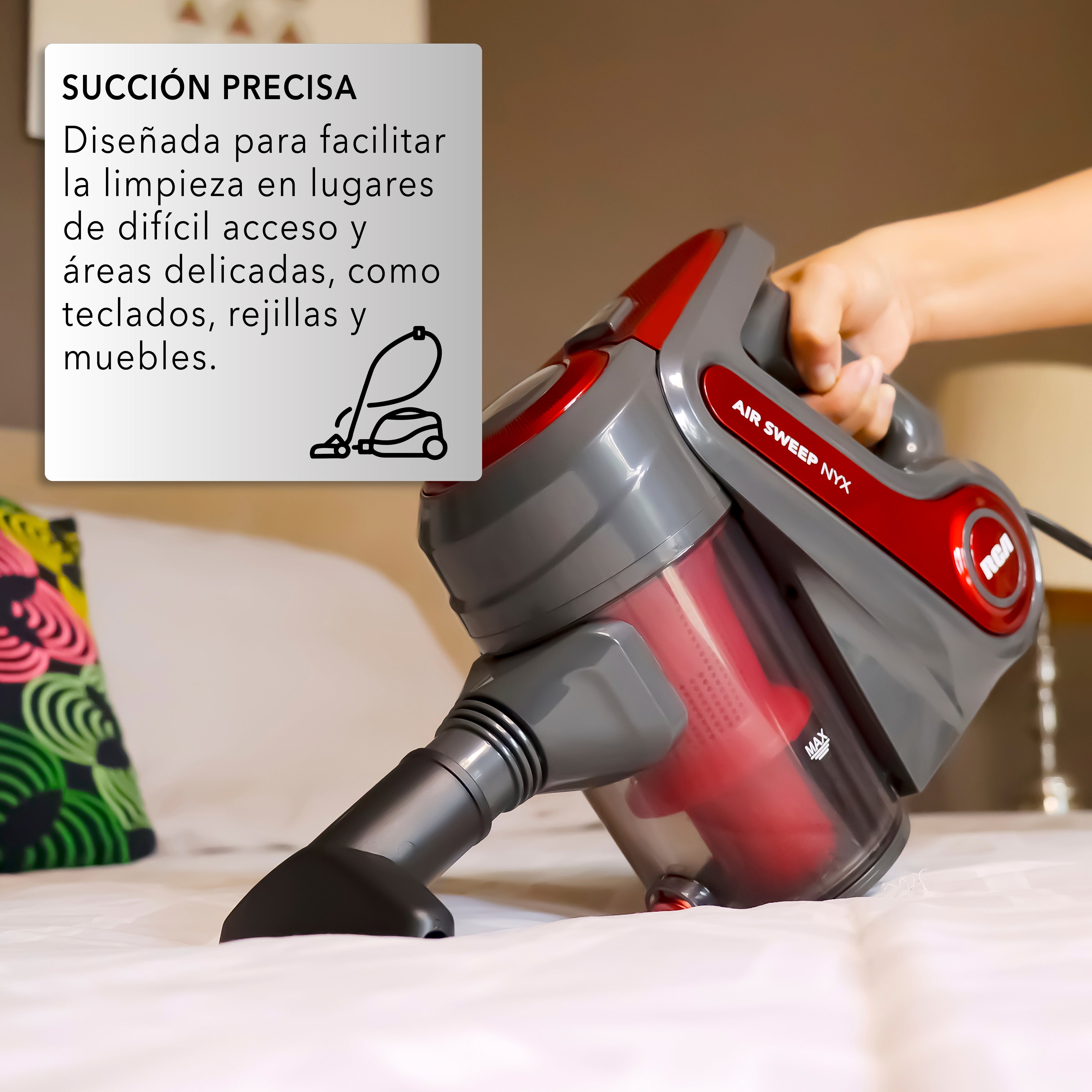 Rca Aspiradora De Mano Nyx Rc-a1 2 En 1 Hogar Y Auto - Gris