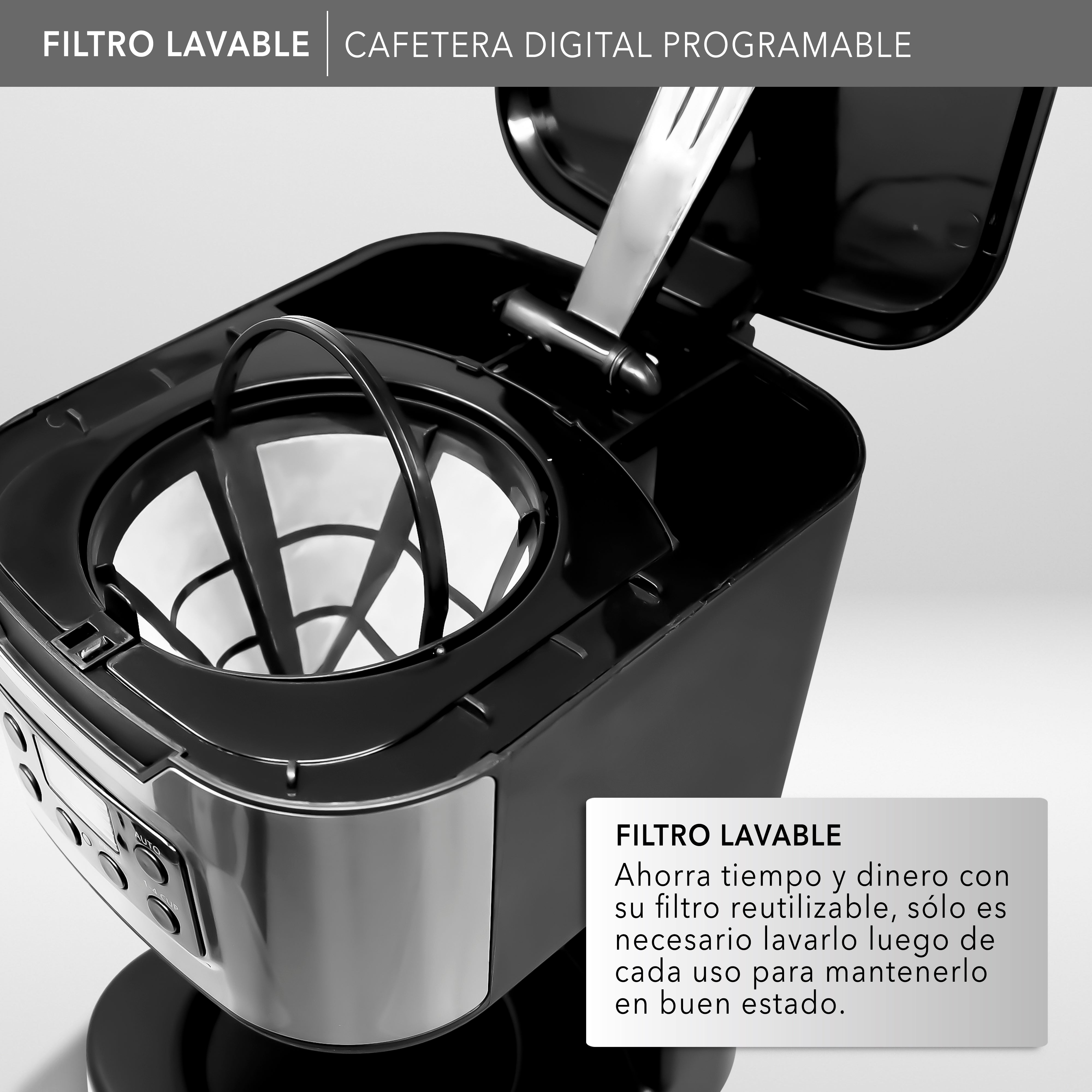 Rca Cafetera Digital Programable 12 Tazas Rc-caf3 Negro