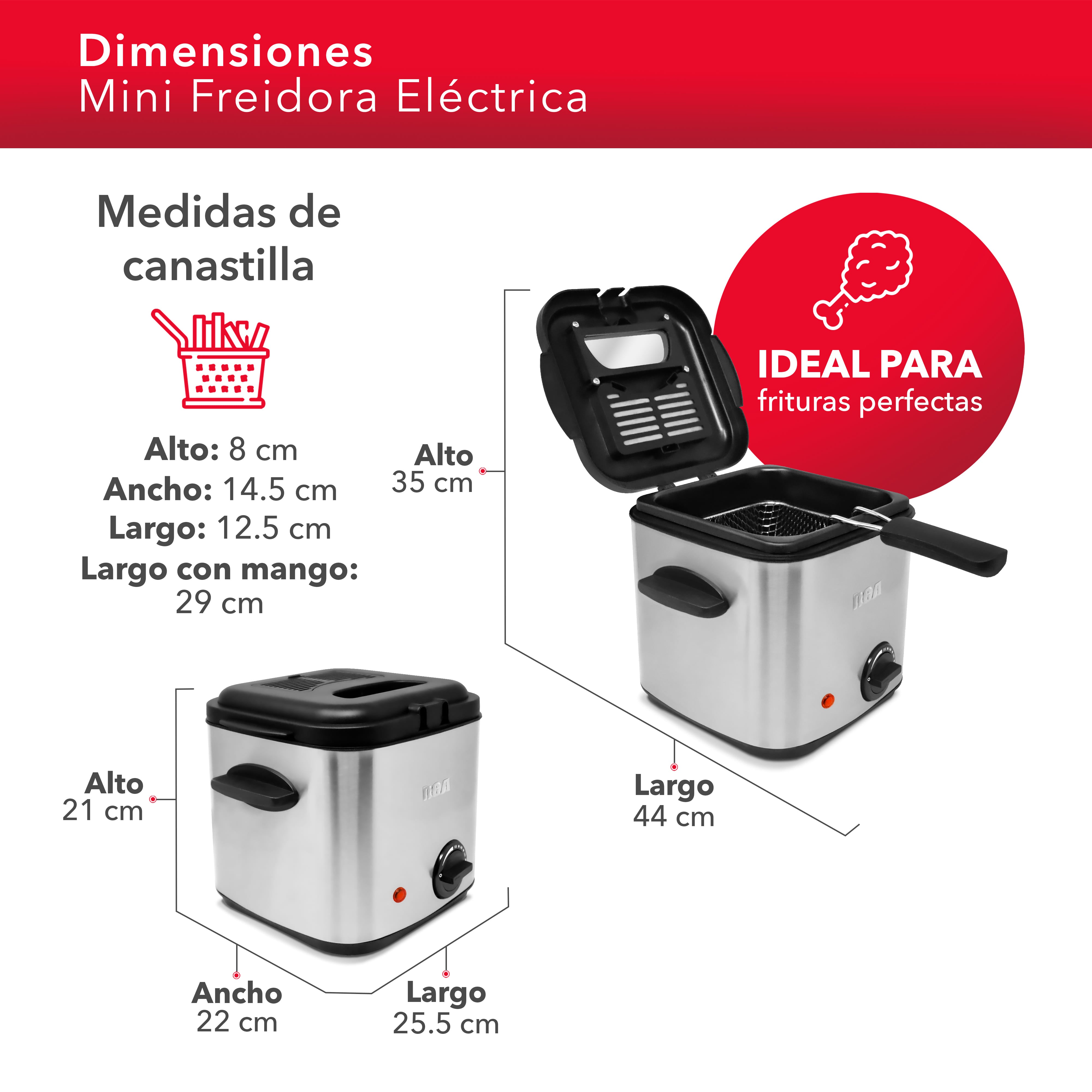 Mini Freidora Eléctrica RC-DF2