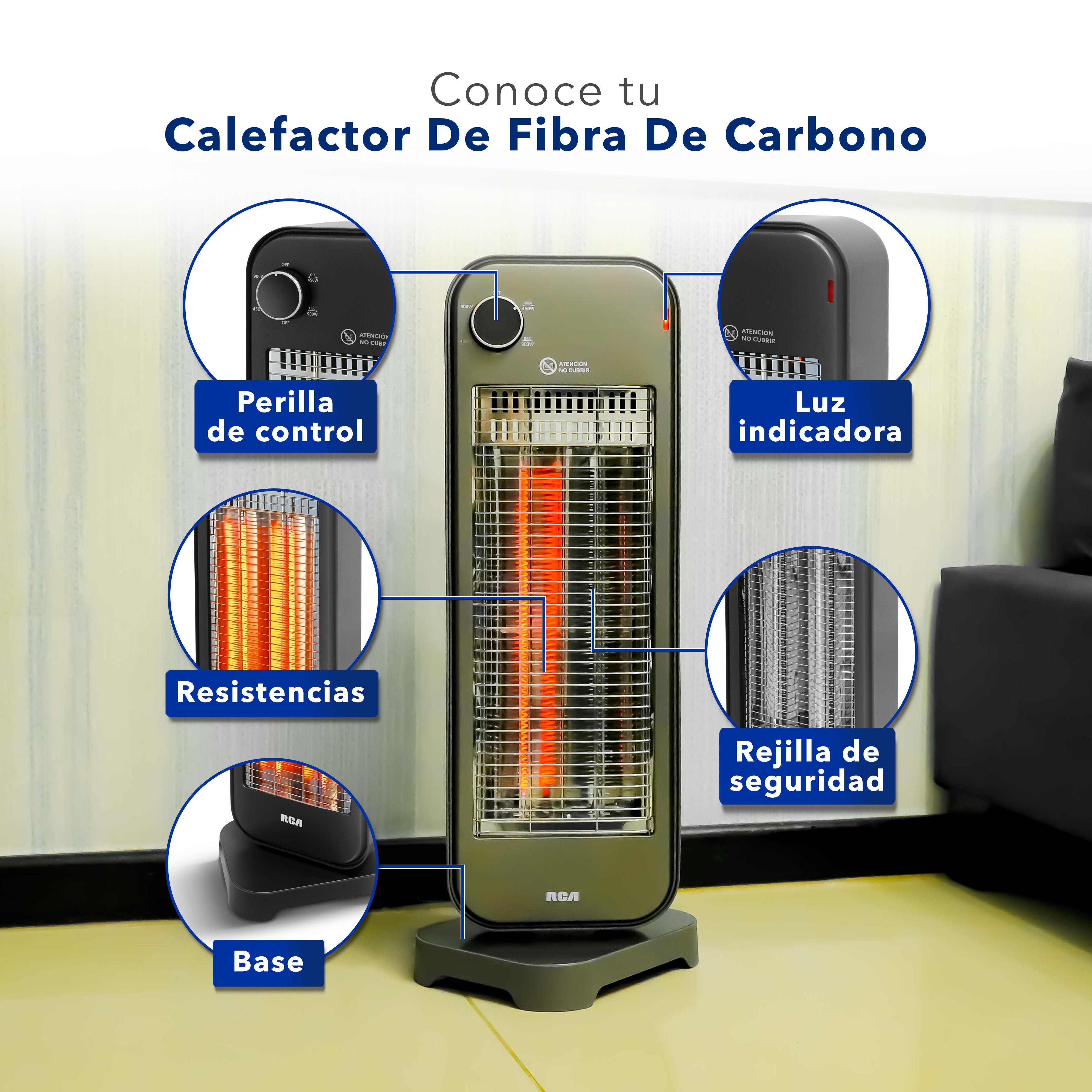 Calefactor de Fibra de Carbono RC-H3C