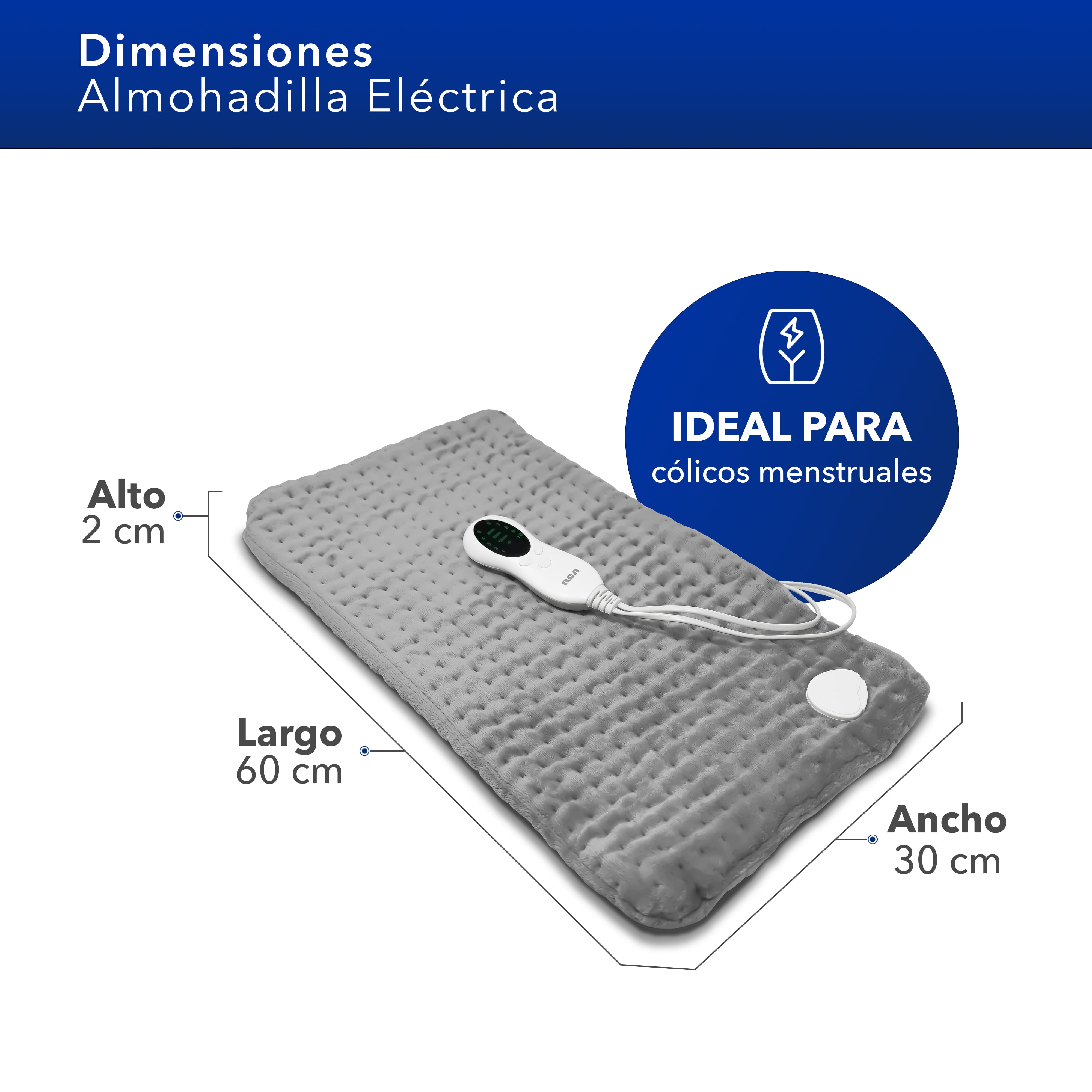 Almohadilla Eléctrica con Temporizador y 10 Niveles de Temperatura RC-HP1