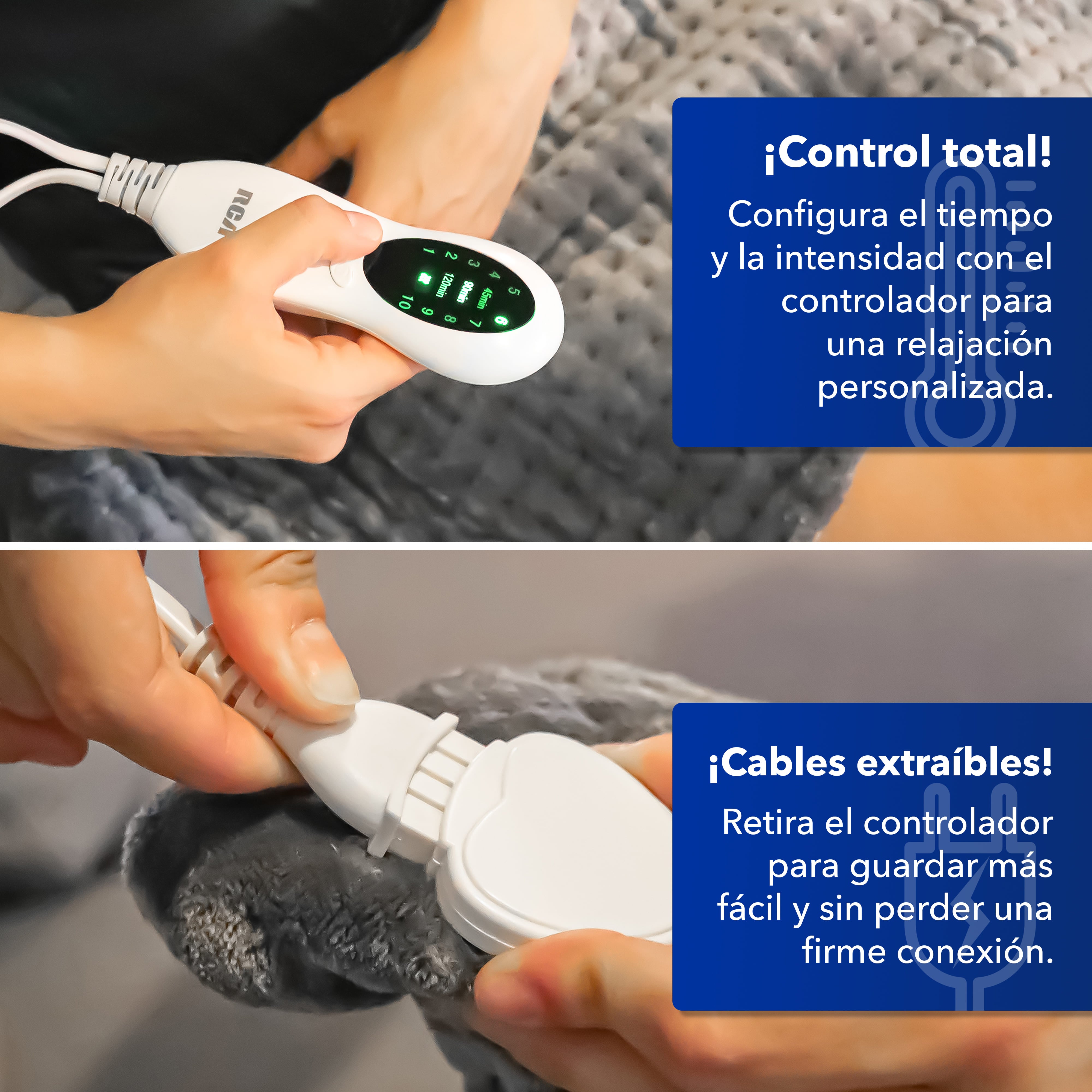 Almohadilla Eléctrica con Temporizador y 10 Niveles de Temperatura RC-HP1