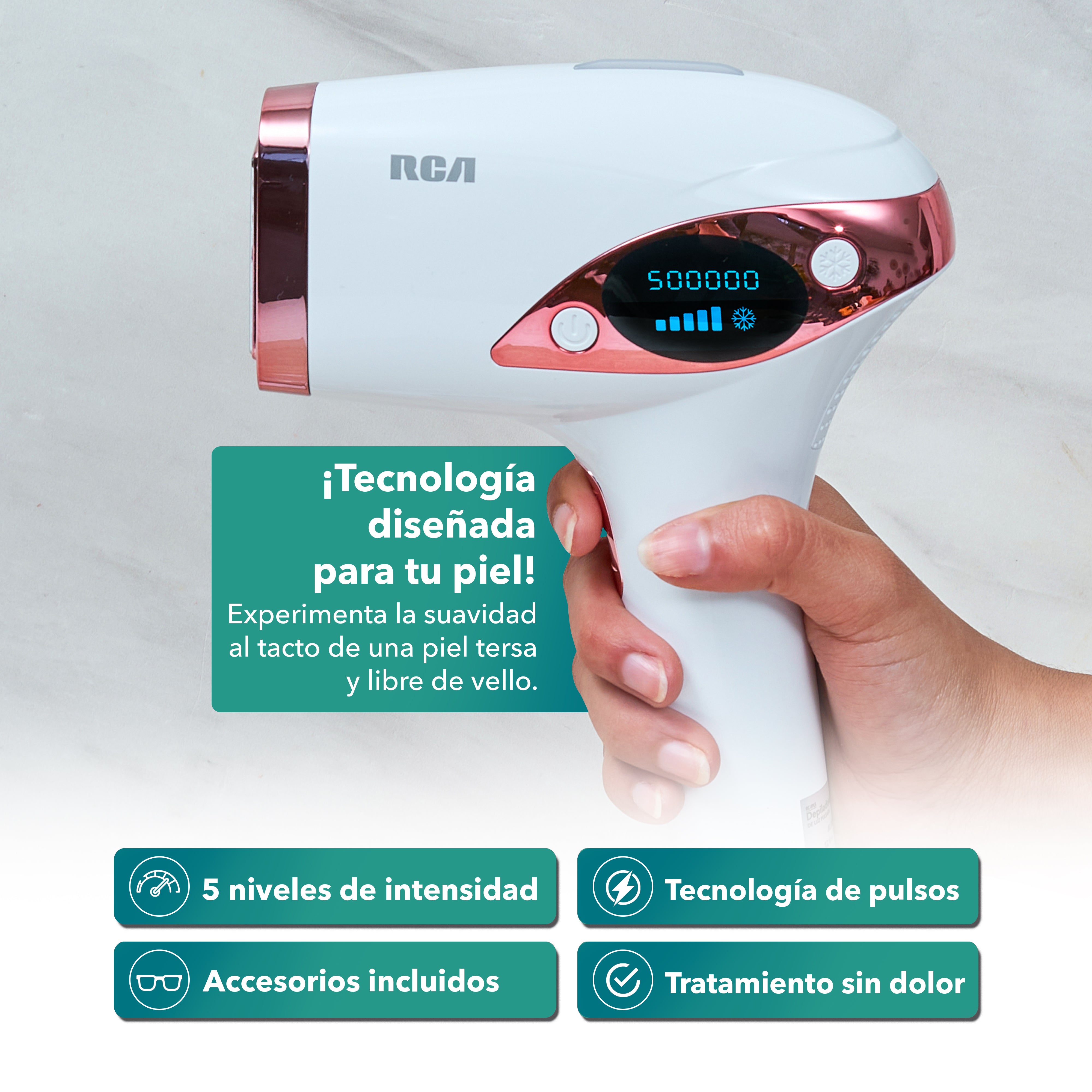 Depiladora de Luz Pulsada con Función de Enfriamiento RC-IPL5