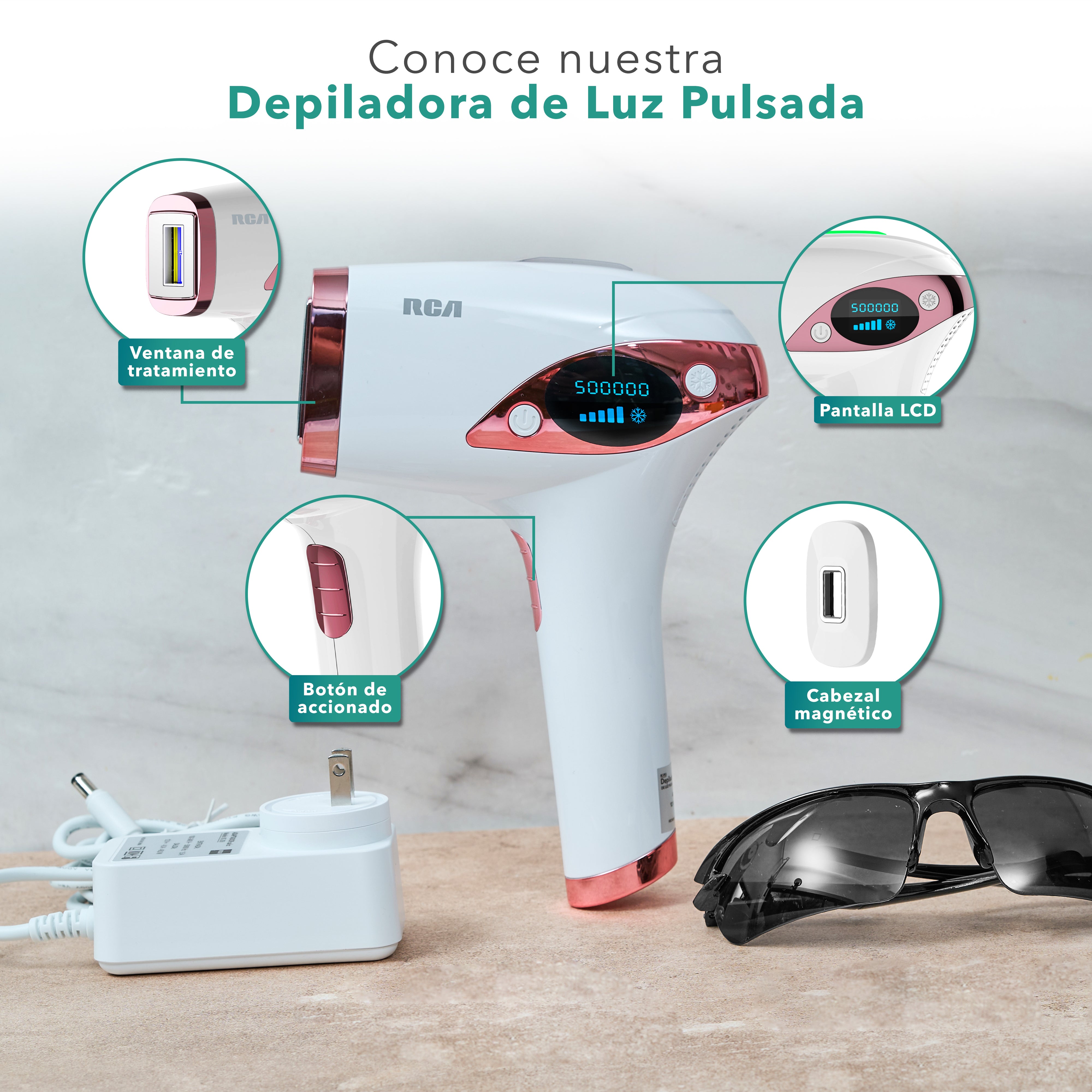 Depiladora de Luz Pulsada con Función de Enfriamiento RC-IPL5
