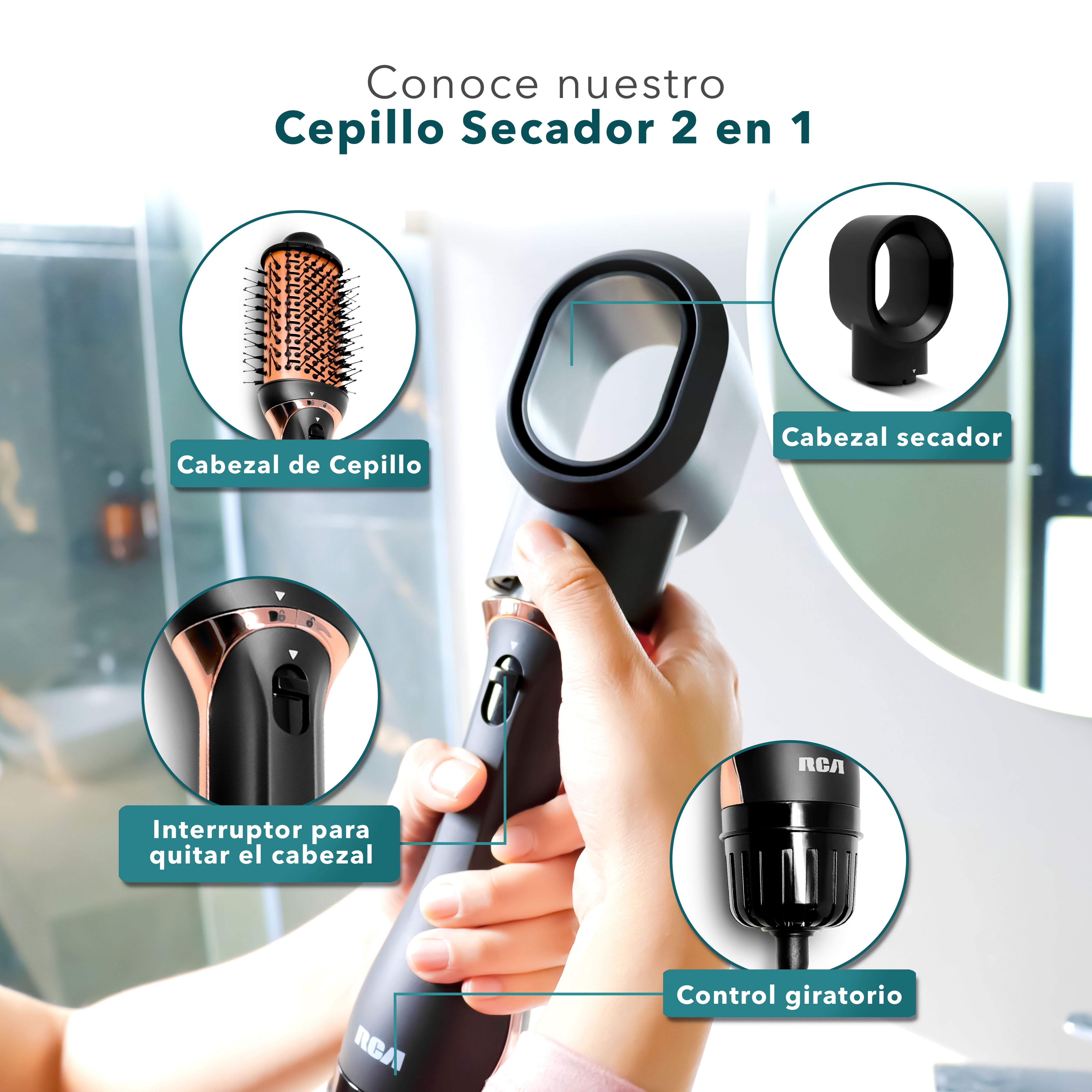 Cepillo Secador 2 en 1 RC-P52
