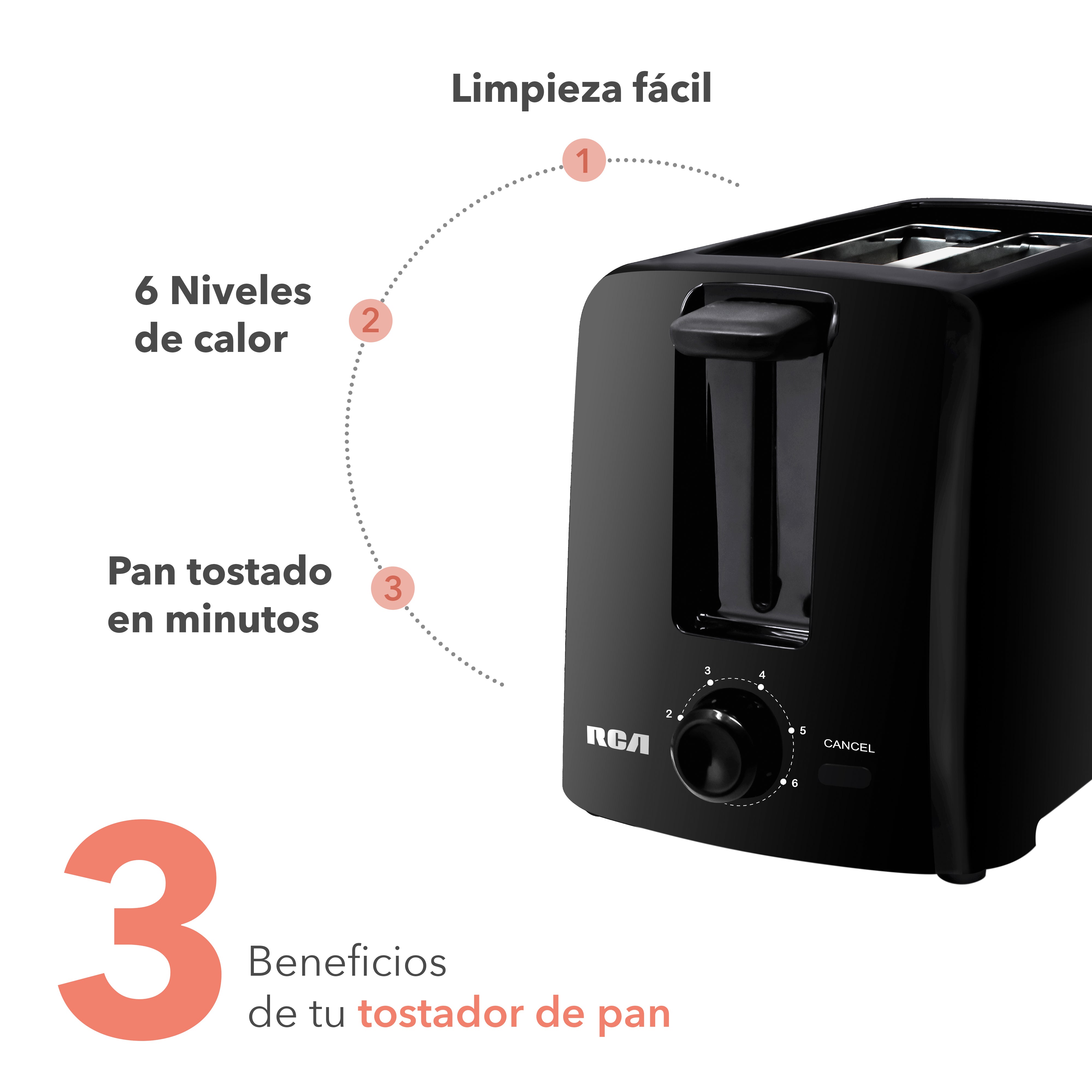 Tostador de Pan con 6 Niveles de Intensidad RC-T2