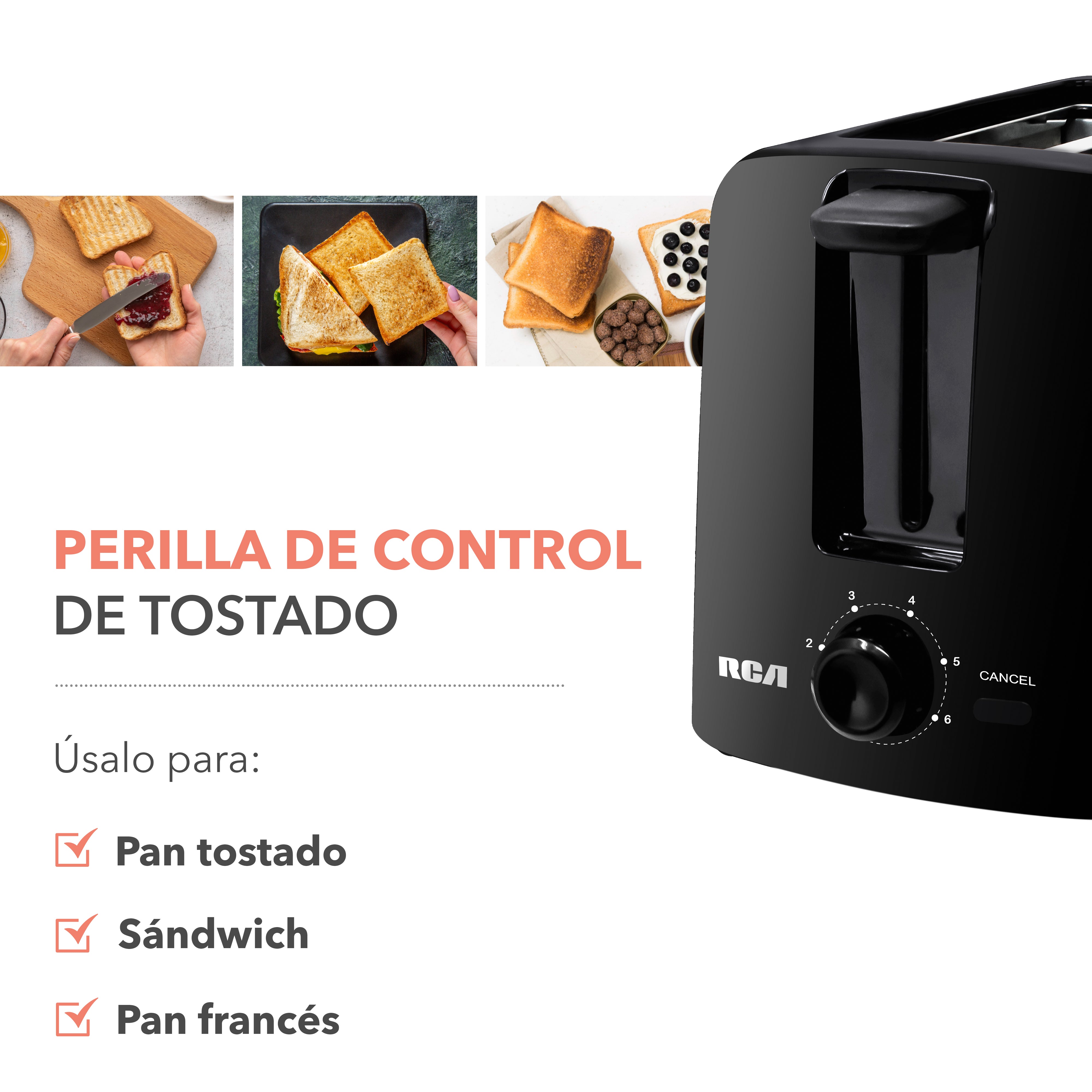 Tostador de Pan con 6 Niveles de Intensidad RC-T2