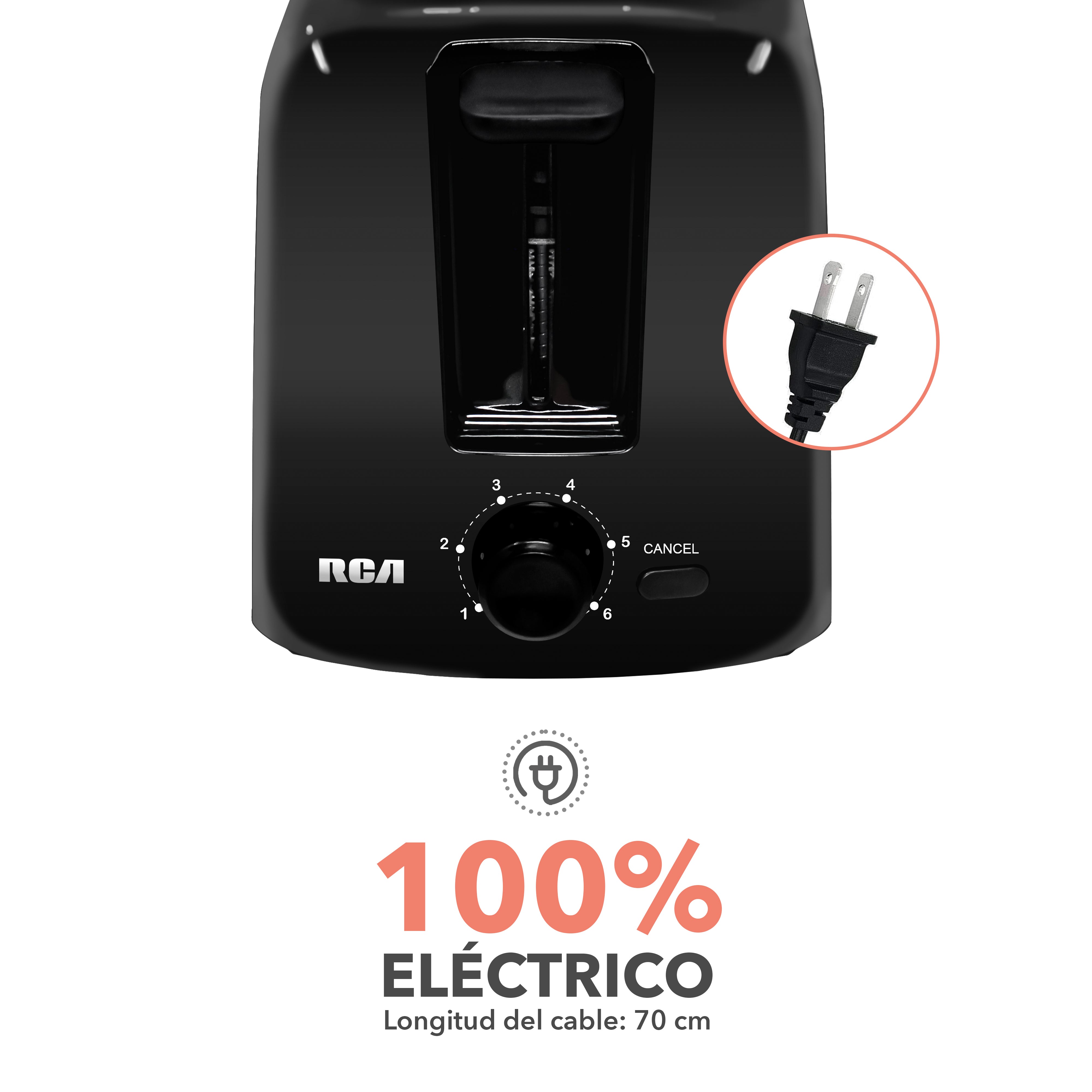 Tostador de Pan con 6 Niveles de Intensidad RC-T2