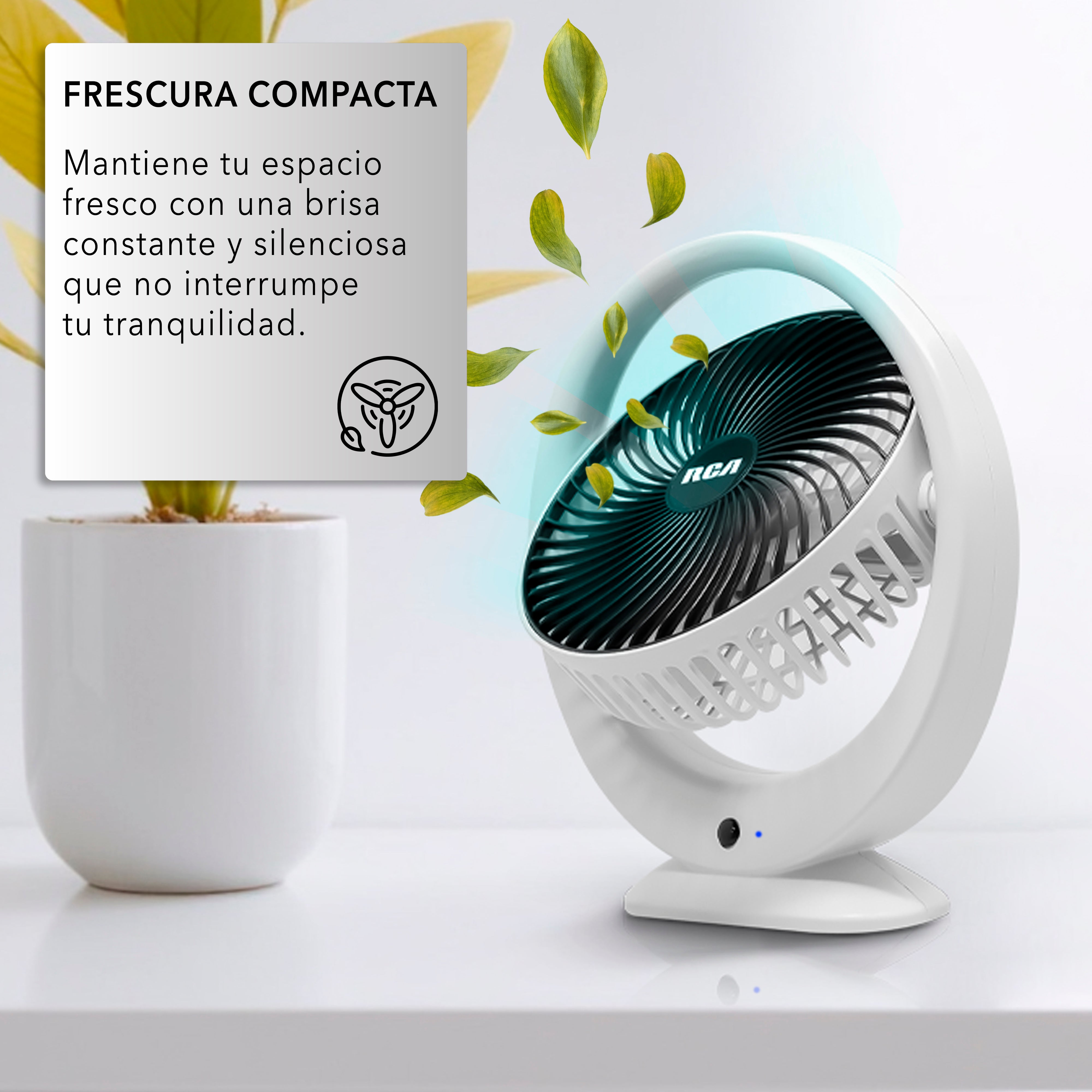 Mini Ventilador RC-V1 Recargable, Portátil y Silencioso